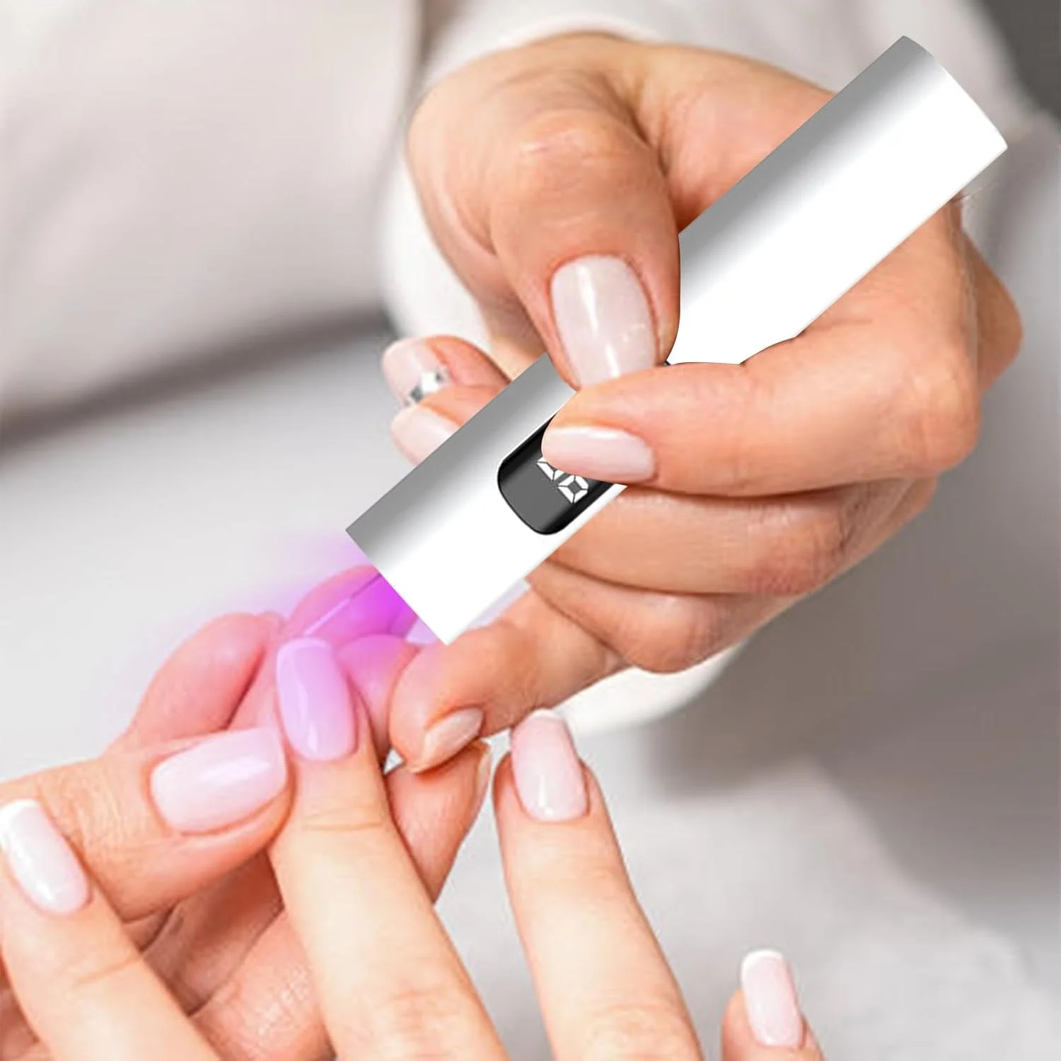 چراغ UV کوچک برای ناخن های ژلی، خشک کن ناخن انگشت با شارژ USB | چراغ LED ناخن کوچک با نمایشگر دیجیتال و 2 حالت زمان بندی برای سفر، کمپینگ، پدیکور، استودیو، منزل، سالن، هواپیما