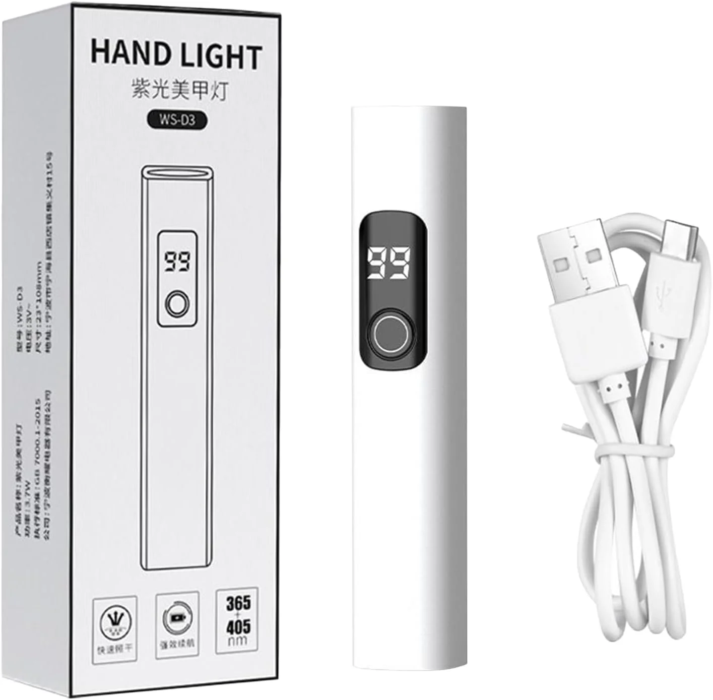 چراغ مینی ناخن - خشک کن لاک ژل با شارژ USB - چراغ LED ناخن با صفحه نمایش دیجیتال و 2 حالت زمان بندی برای مانیکور پدیکور استودیو سالن مسافرت جاده ای کمپینگ هواپیما