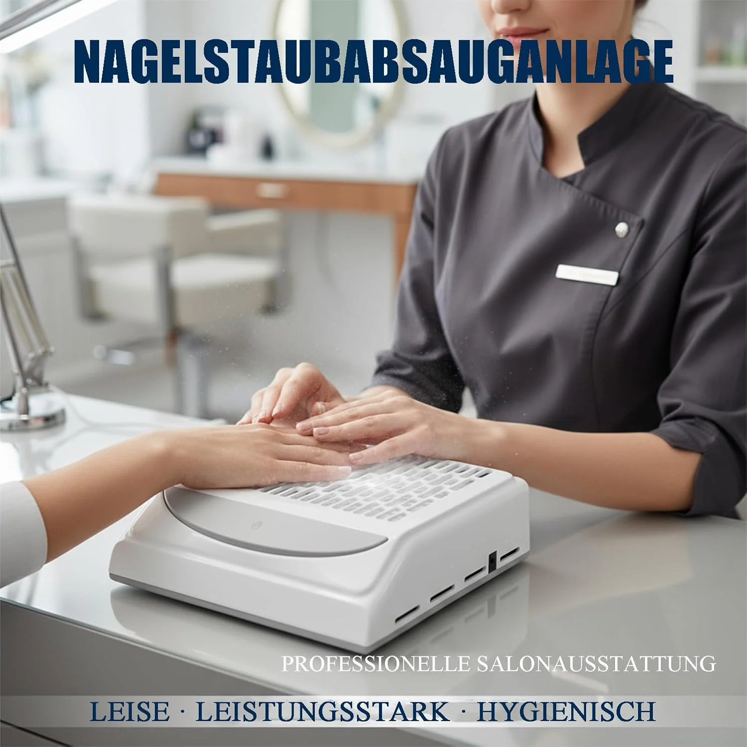 دستگاه مکش گرد و غبار ناخن 100 وات با لامپ LED، دستگاه مکنده حرفه ای گرد و غبار 4500 دور در دقیقه، سرعت پیوسته، قدرتمند و بی صدا، به همراه فیلتر، برای اکریلیک و ژل، مناسب سالن و منزل