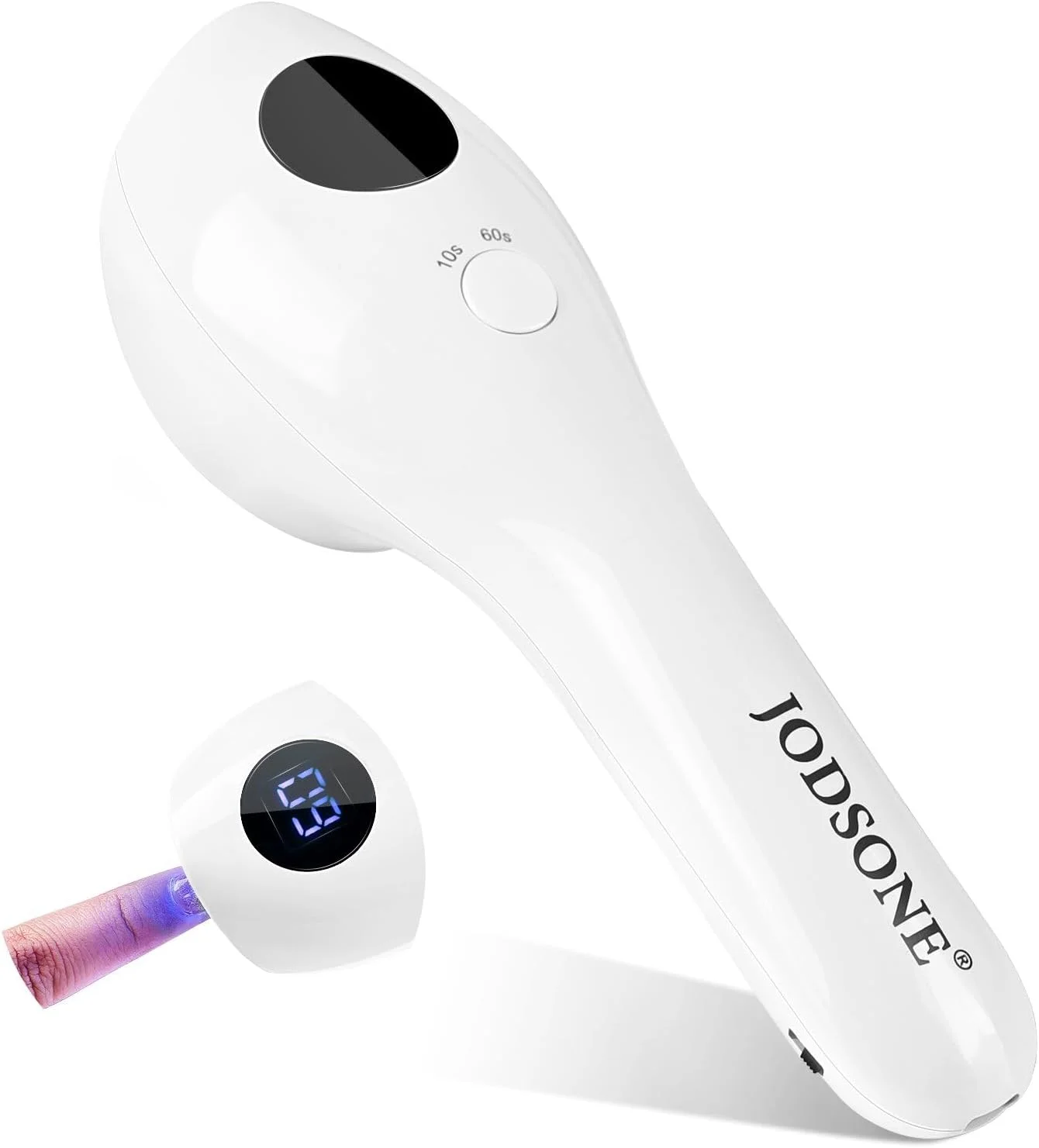 چراغ ناخن دستی قابل حمل کوچک JODSONE مدل شارژی با صفحه نمایش LED، خشک کننده سریع ناخن برای مسافرت و منزل