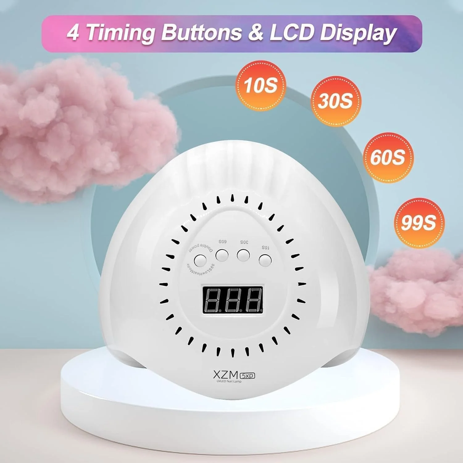 دستگاه خشک کن لاک ژل ناخن LED یو وی Joyzzz، توان 168 وات، خشک کننده سریع، دارای صفحه نمایش LCD و 4 تنظیم زمان، مناسب برای استفاده خانگی و سالن