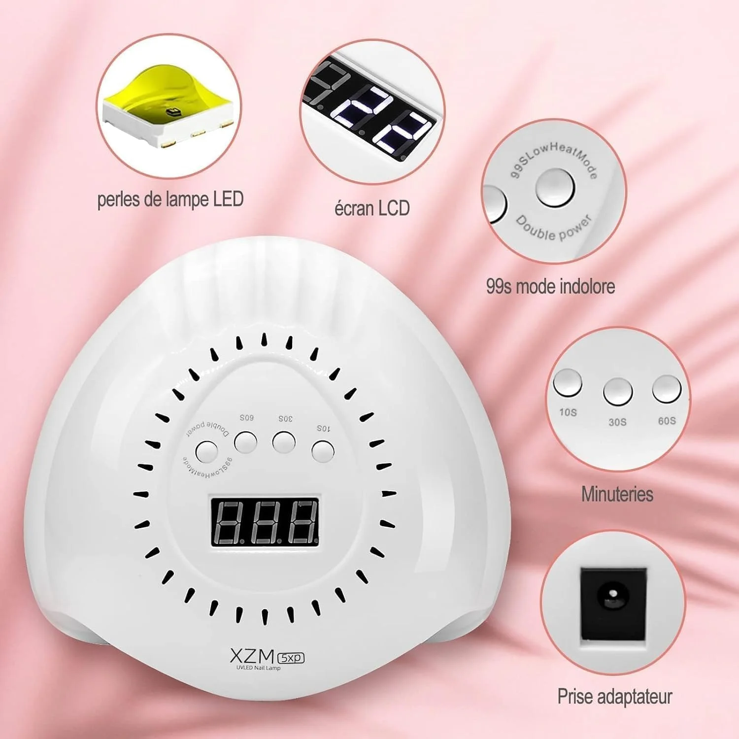 دستگاه خشک کن لاک ژل ناخن LED یو وی Joyzzz، توان 168 وات، خشک کننده سریع، دارای صفحه نمایش LCD و 4 تنظیم زمان، مناسب برای استفاده خانگی و سالن