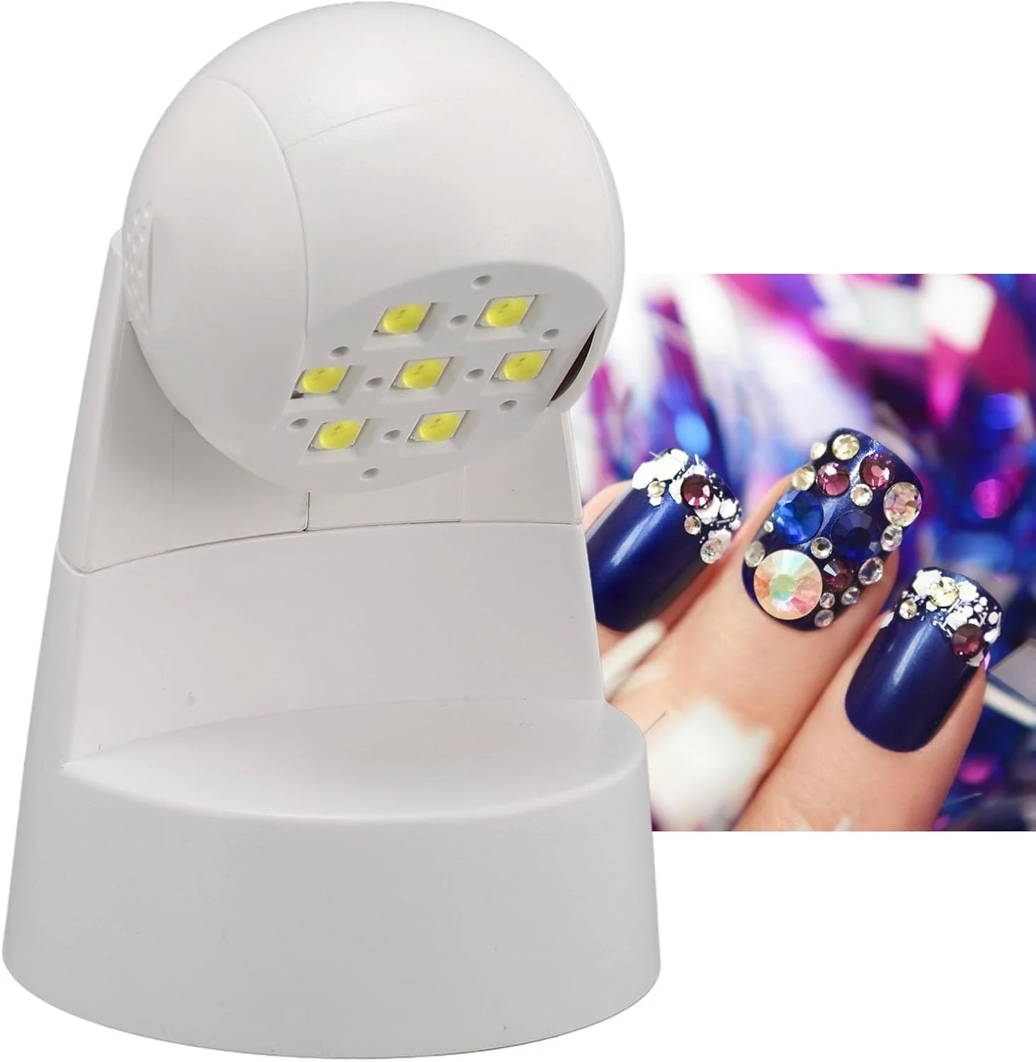 دستگاه خشک کن لاک ناخن کوچک قابل حمل با نور یکنواخت، خشک کردن سریع، مناسب برای استفاده خانگی، سفید، 18 وات، شارژ USB، مناسب برای مسافرت