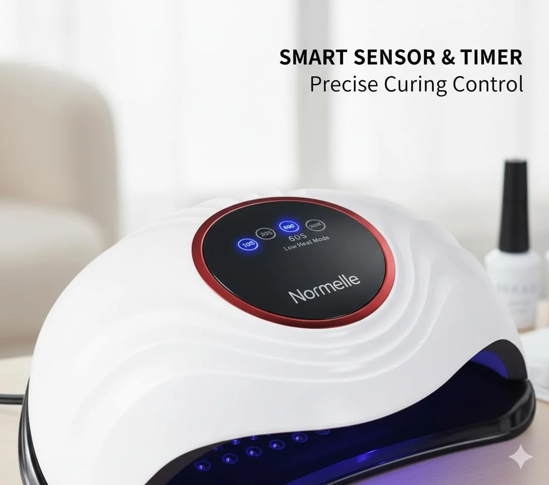 دستگاه خشک کن لاک ژل ناخن LED UV مدل Normelle 288W با 72 لامپ LED، 4 تنظیمات تایمر، سنسور هوشمند، منبع نور دوگانه - خشک کننده سریع لاک UV برای ناخن های ژلی