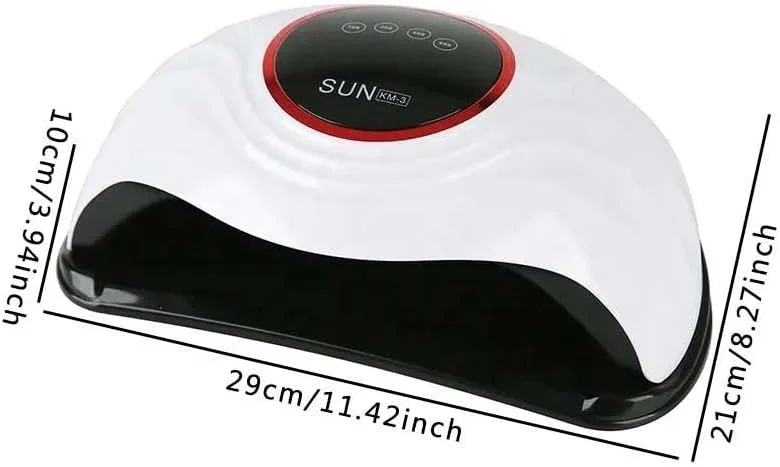 دستگاه خشک کن لاک ناخن UV LED حرفه ای 288 وات برای هر دو دست، قدرت بالا، خشک کننده لاک ژل، دستگاه سریع خشک کننده ناخن با 72 لامپ، 4 تایمر، ابزار مانیکور قابل حمل برای سالن و خانه