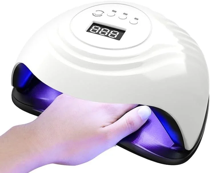 دستگاه خشک کن لاک ناخن UV LED مدل BLUEQUE V17، ۱۶۸ وات، ۳۶ لامپ LED، نمایشگر LCD، ۴ تنظیمات تایمر، خشک کن حرفه ای لاک ژل