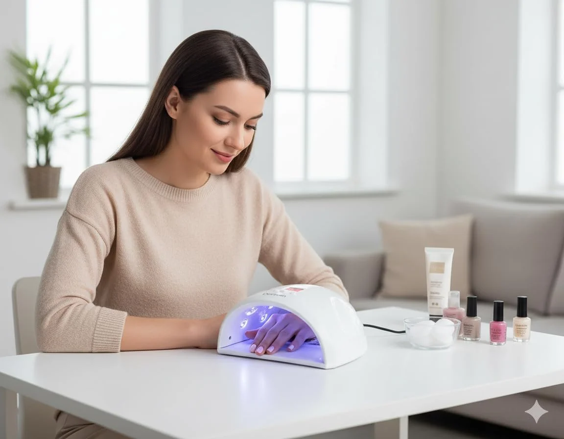 دستگاه خشک کن لاک ژل ناخن - لامپ خشک کننده نور خورشید شبیه سازی شده با حالت هوشمند - خشک کن لاک ژل با کیفیت سالن برای خانه، دست و پا (سفید)