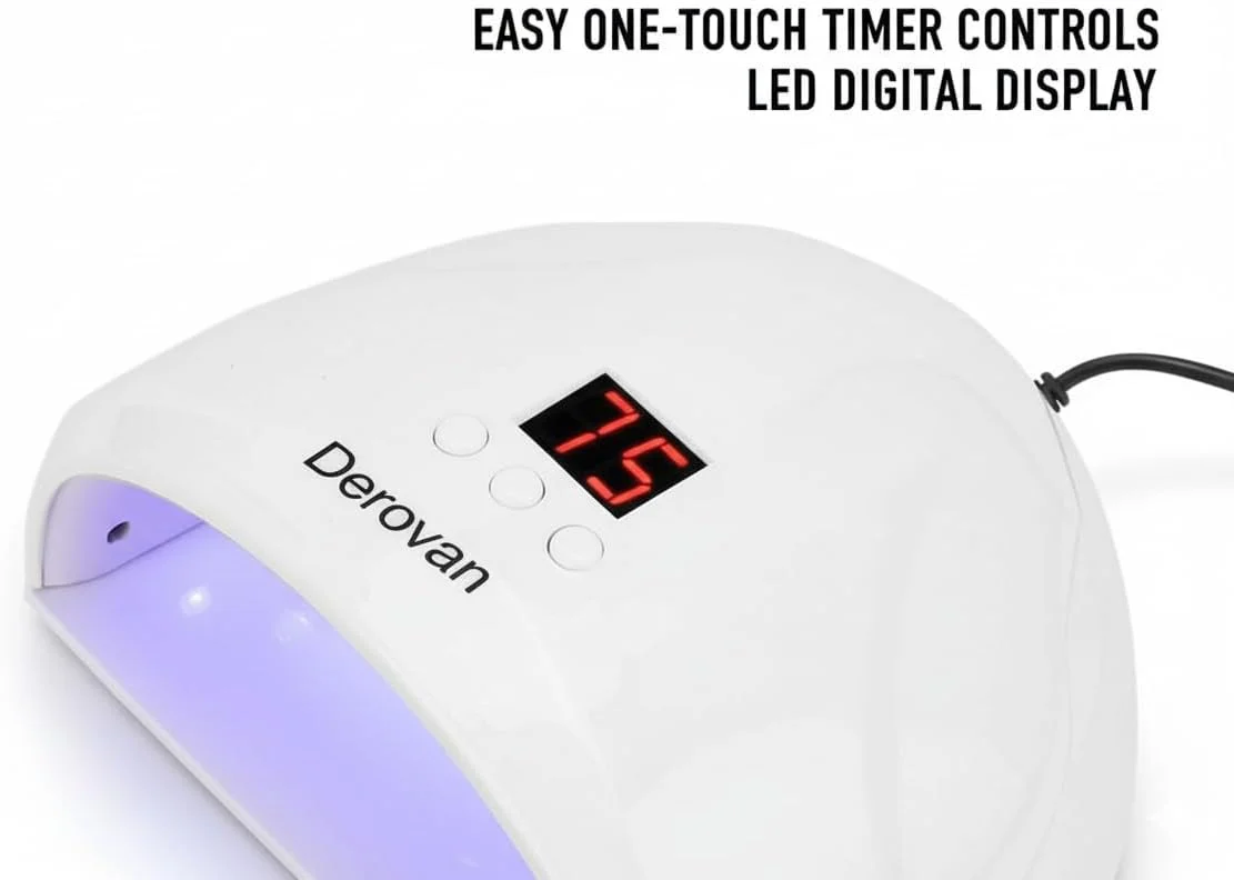 دستگاه خشک کن لاک ژل ناخن - لامپ خشک کننده نور خورشید شبیه سازی شده با حالت هوشمند - خشک کن لاک ژل با کیفیت سالن برای خانه، دست و پا (سفید)