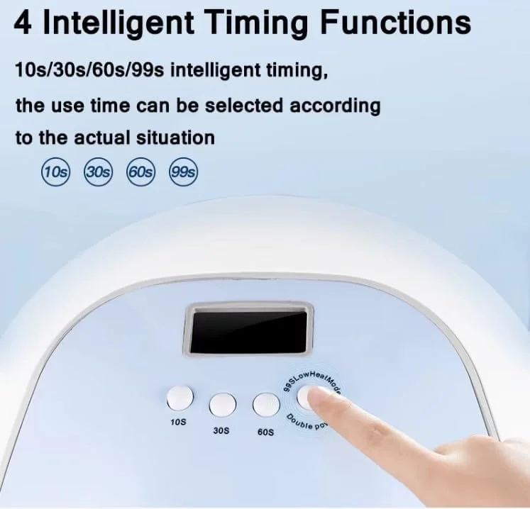 دستگاه خشک کن لاک ژل ناخن LED مدل BQ V5، توان 120 وات، نمایشگر LCD، سنسور اتوماتیک، طول عمر 50000 ساعت