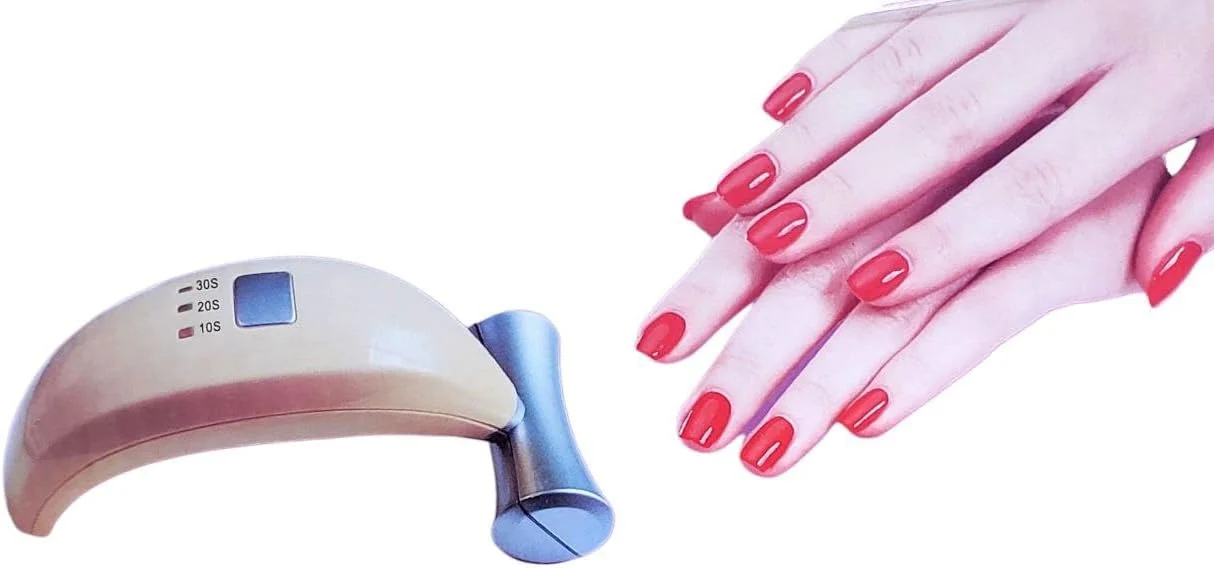 دستگاه خشک کن لاک ناخن LED UV مدل AZS-666 – خشک کن قابل حمل 7 واتی با تایمر خودکار – مناسب برای انواع لاک ژل – جمع و جور و مناسب سفر