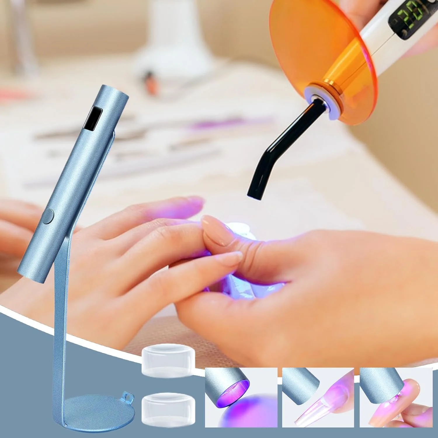 دستگاه خشک کن لاک ناخن یو وی - دستگاه قابل حمل و شارژی حرفه ای برای استفاده در منزل، مسافرت، سالن های مانیکور و پدیکور