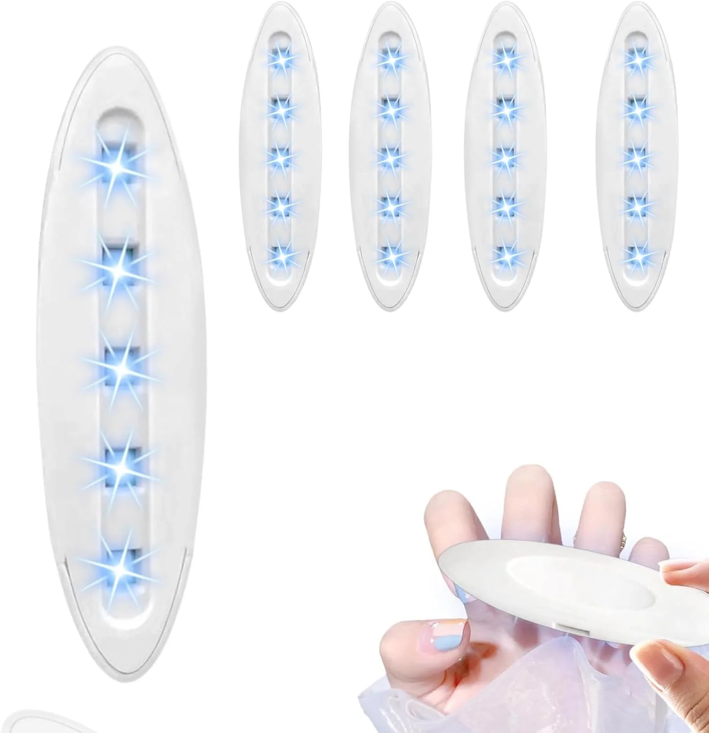 ست 5 عددی لامپ ناخن UV، خشک کن سریع LED، پورت Type-C، لوازم جانبی مانیکور، ابزار طراحی ناخن برای ناخن های ژلی، مناسب برای استفاده در منزل و سالن