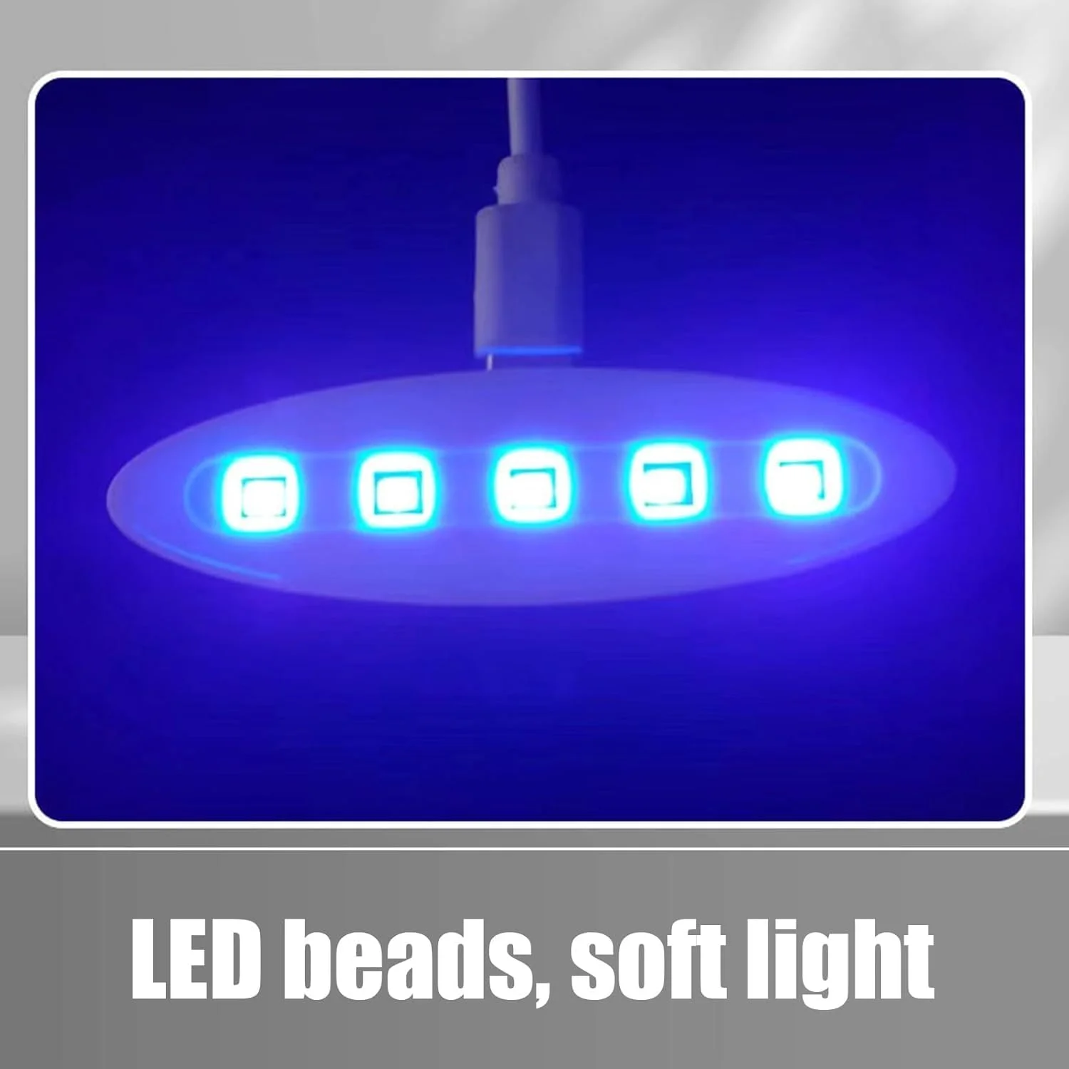 ست 5 عددی لامپ ناخن UV، خشک کن سریع LED، پورت Type-C، لوازم جانبی مانیکور، ابزار طراحی ناخن برای ناخن های ژلی، مناسب برای استفاده در منزل و سالن