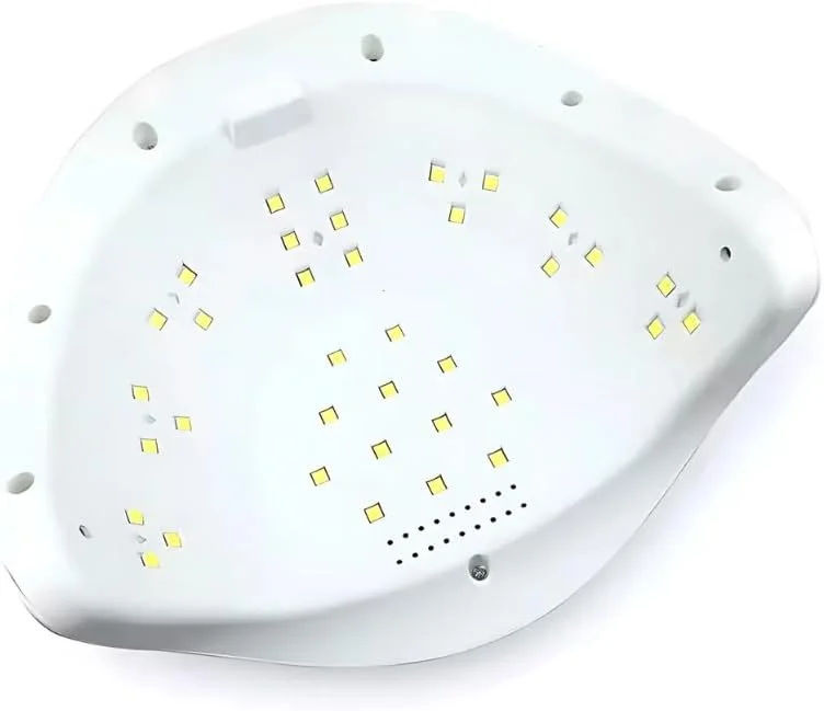 دستگاه خشک کن لاک ژل ناخن UV LED حرفه ای با نمایشگر دیجیتال - 4 تنظیمات تایمر (10s/30s/60s/99s)، پایه جداشدنی، صورتی و سفید، خشک کن سریع لاک ژل برای دست و پا