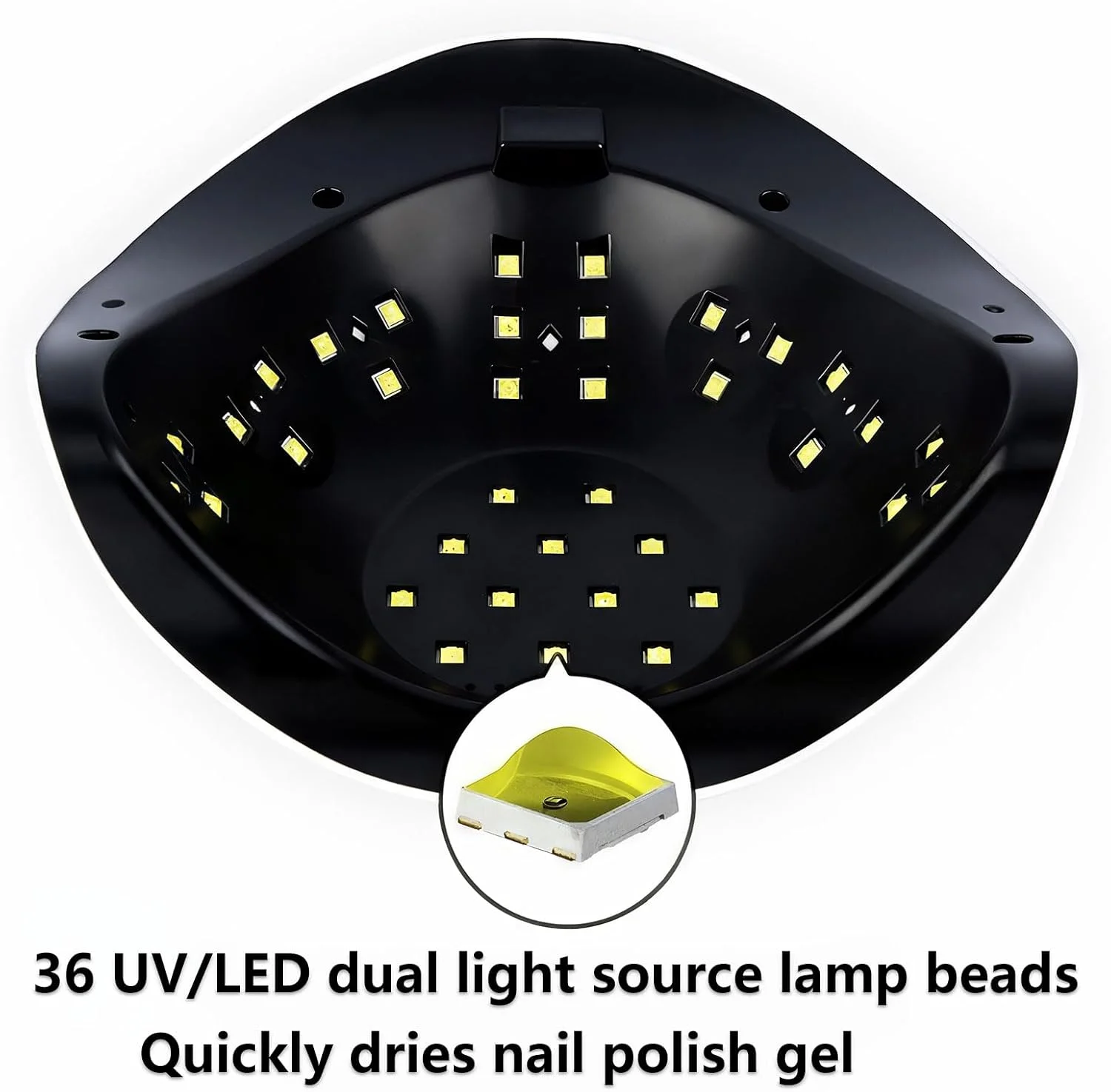 دستگاه خشک کن ناخن بی سیم، تایمر 4 حالته (10s/30s/60s/99s) و UV+LED، کیت قابل حمل 168 وات با دسته، 23 سانتی متر برای خشک کردن لاک ژل