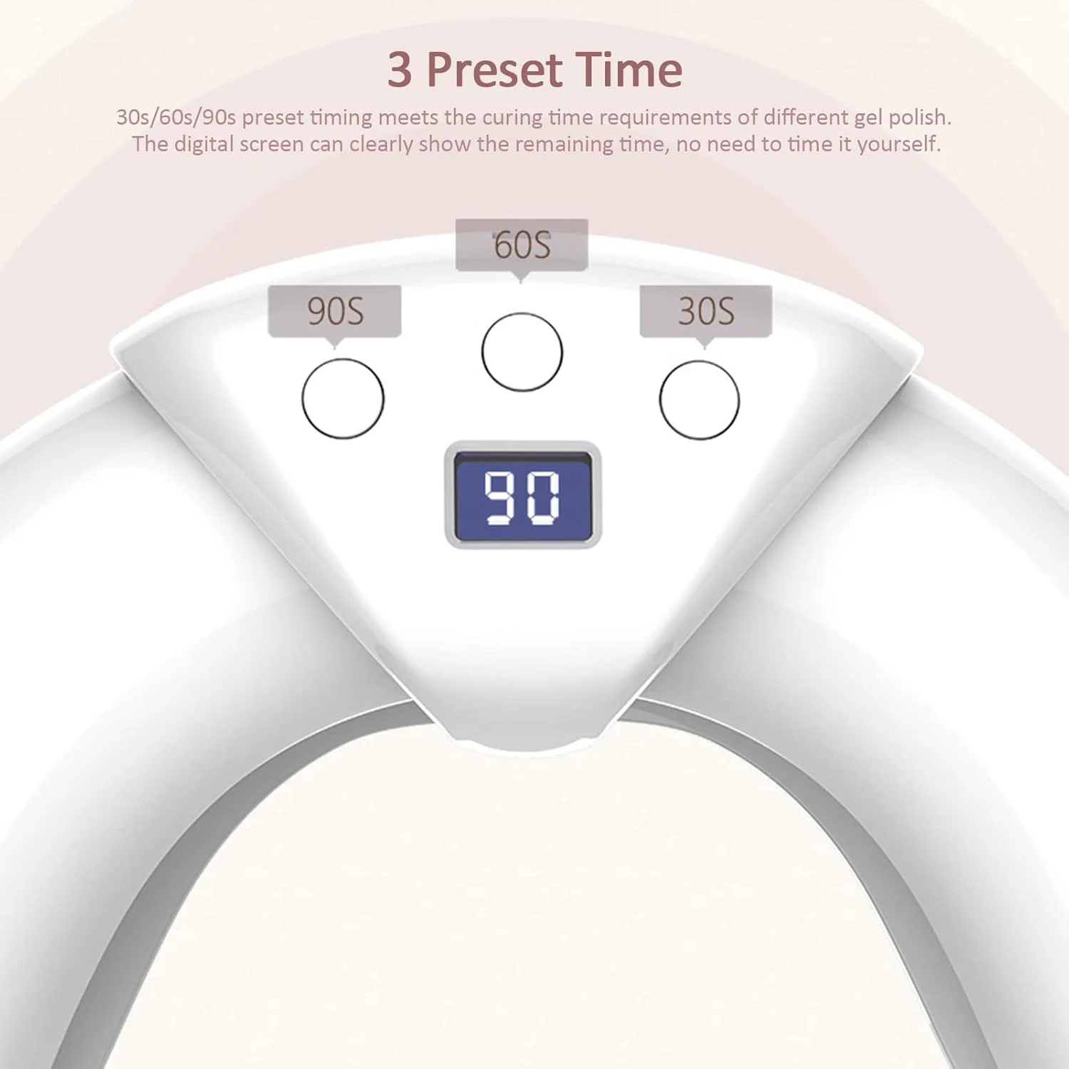 دستگاه خشک کن لاک ناخن UV LED 36 وات با تایمر 3 حالته، سنسور و صفحه نمایش LCD، مناسب برای طراحی ناخن در سالن
