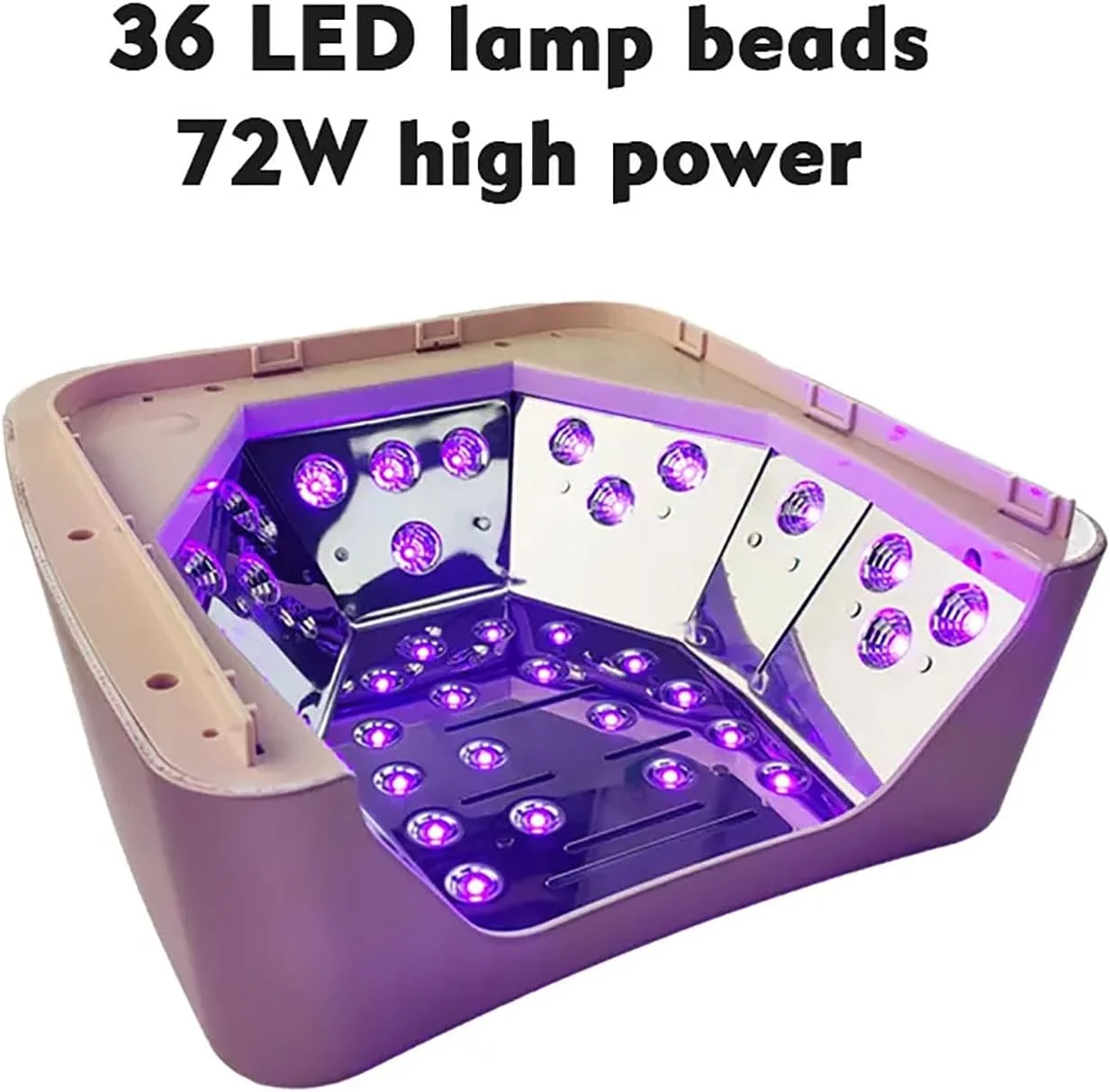 دستگاه خشک کن حرفه ای ناخن، لامپ LED بدون سیم با 36 عدد لامپ LED، 4 حالت زمان بندی و روشنایی یکنواخت 180 درجه، فناوری خشک کردن سریع و حسگر هوشمند، مناسب برای استفاده در خانه و محل کار