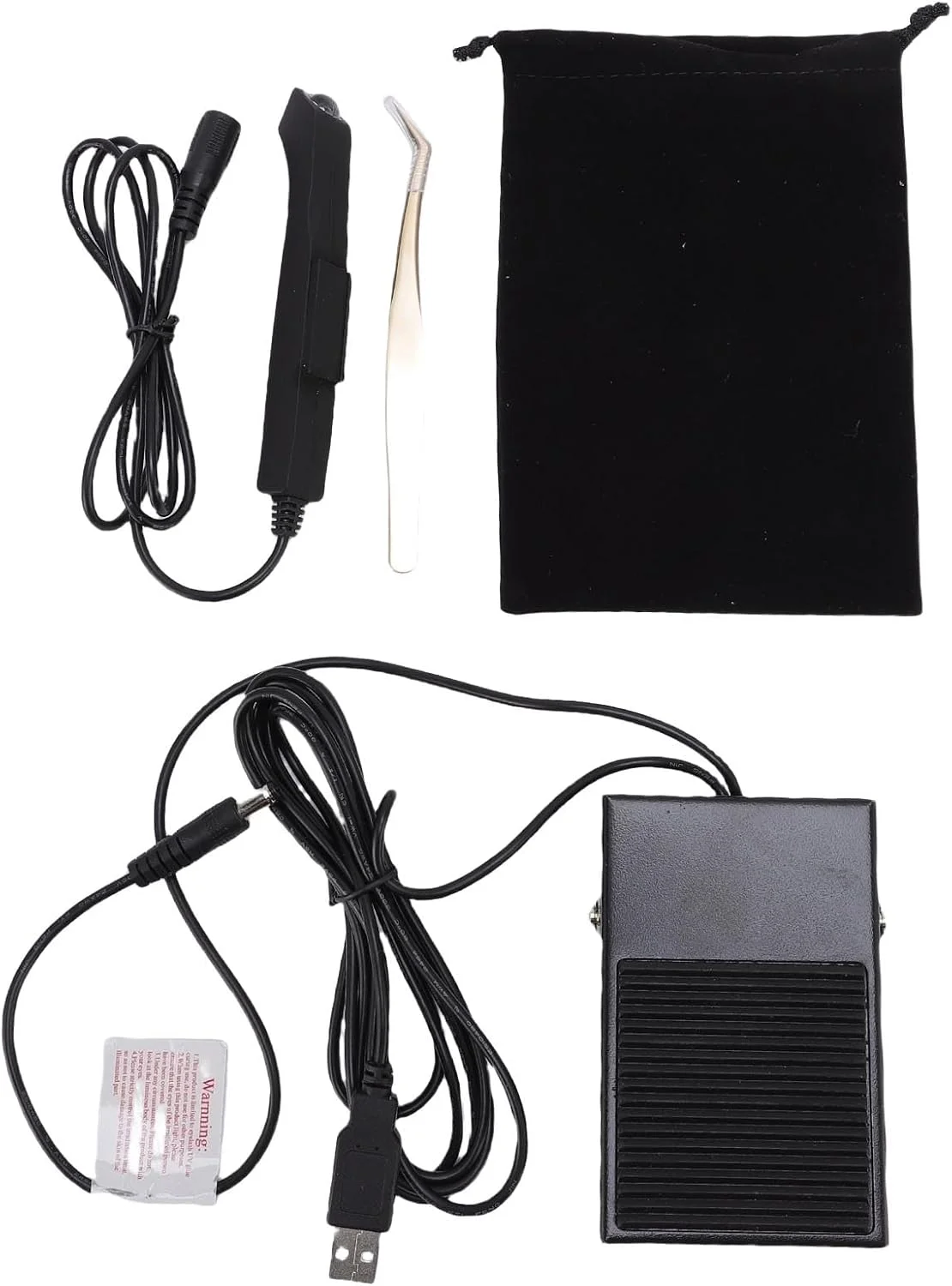 چراغ مژه GOWENIC، چراغ LED 5 واتی برای چسب اکستنشن مژه با کنترل پدال پایی، خشک شدن چسب در 1-2 ثانیه، اندازه نقطه قابل تنظیم، برای تکنسین های حرفه ای مژه و ناخن