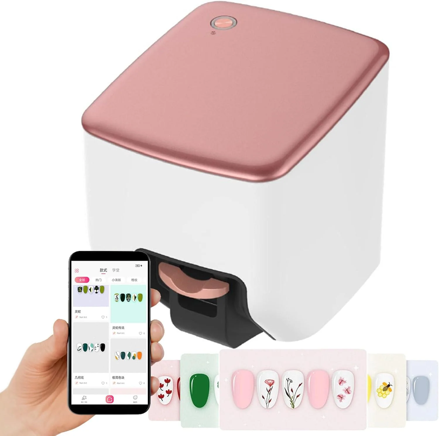 دستگاه چاپ ناخن دیجیتال موبایل، دستگاه چاپگر هنری ناخن قابل حمل، کنترل برنامه، شناسایی لبه های ناخن برای استودیو ناخن