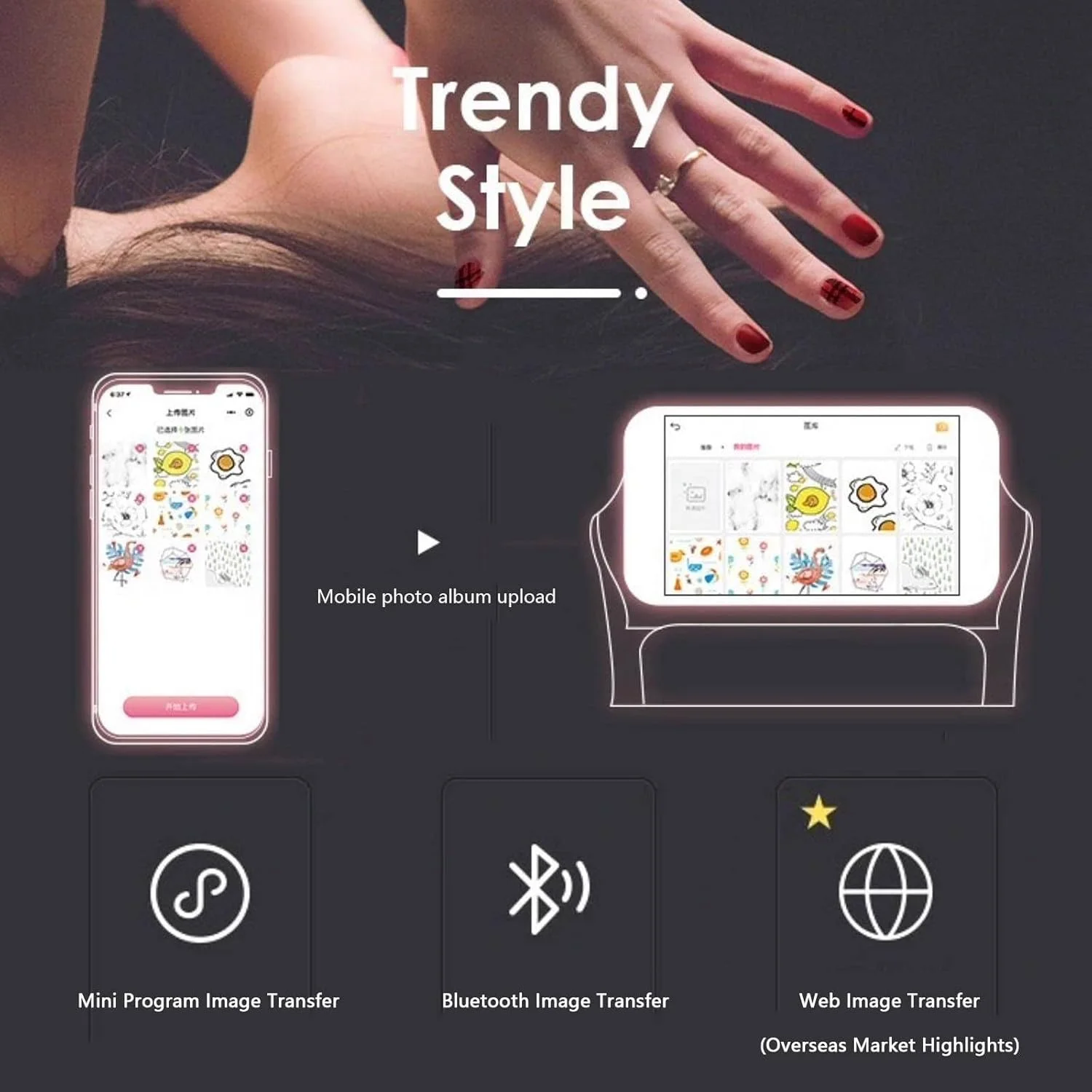 دستگاه چاپ ناخن هوشمند سه بعدی اتوماتیک | چاپگر دیجیتال موبایل طراحی ناخن با صفحه نمایش لمسی | برای استفاده خانگی و استودیوهای ناخن، بنفش دستگاه چاپ ناخن هوشمند سه بعدی اتوماتیک | چاپگر دیجیتال موبایل طراحی ناخن با صفحه نمایش لمسی | برای استفاده خانگی و استودیوهای ناخن، بنفش