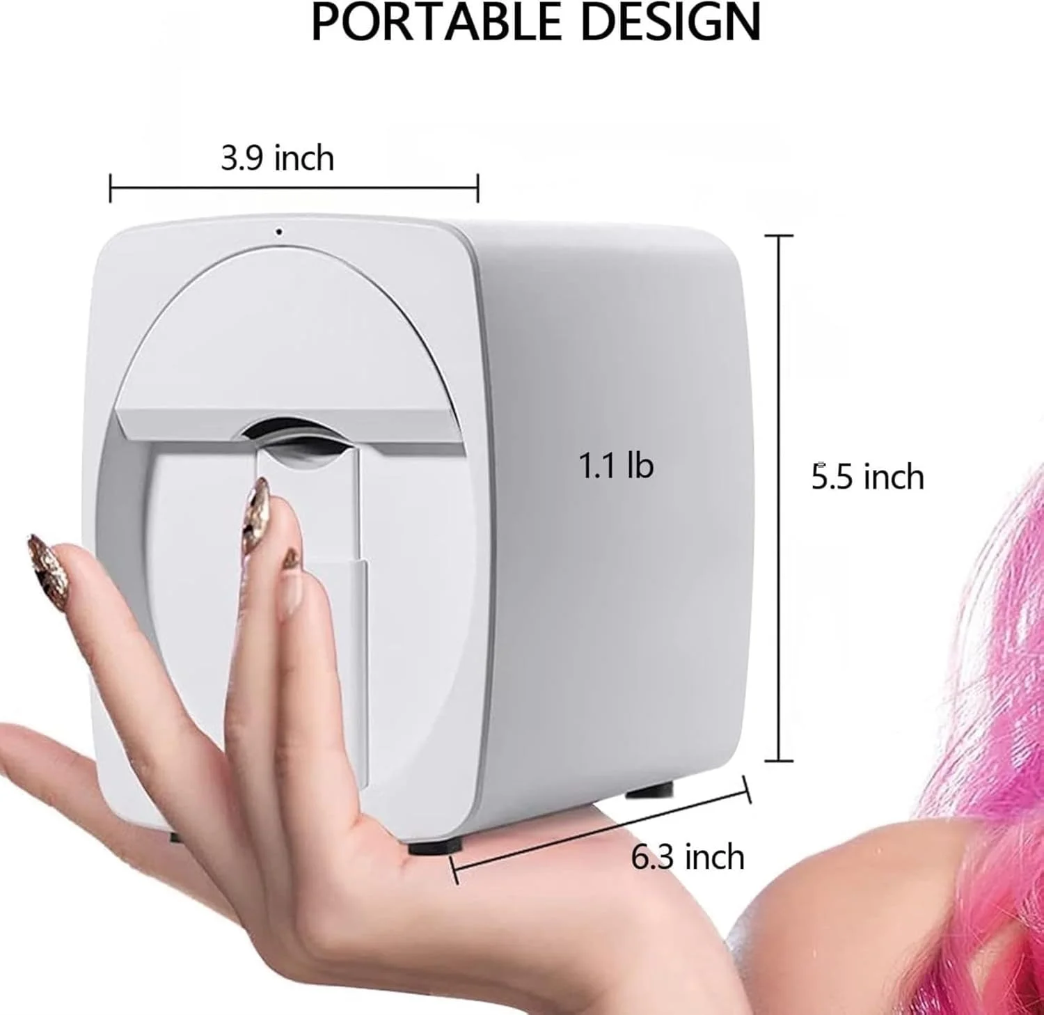 دستگاه چاپ ناخن هوشمند مینی دیجیتال، دستگاه خودکار طراحی ناخن چند منظوره قابل حمل برای سالن ناخن