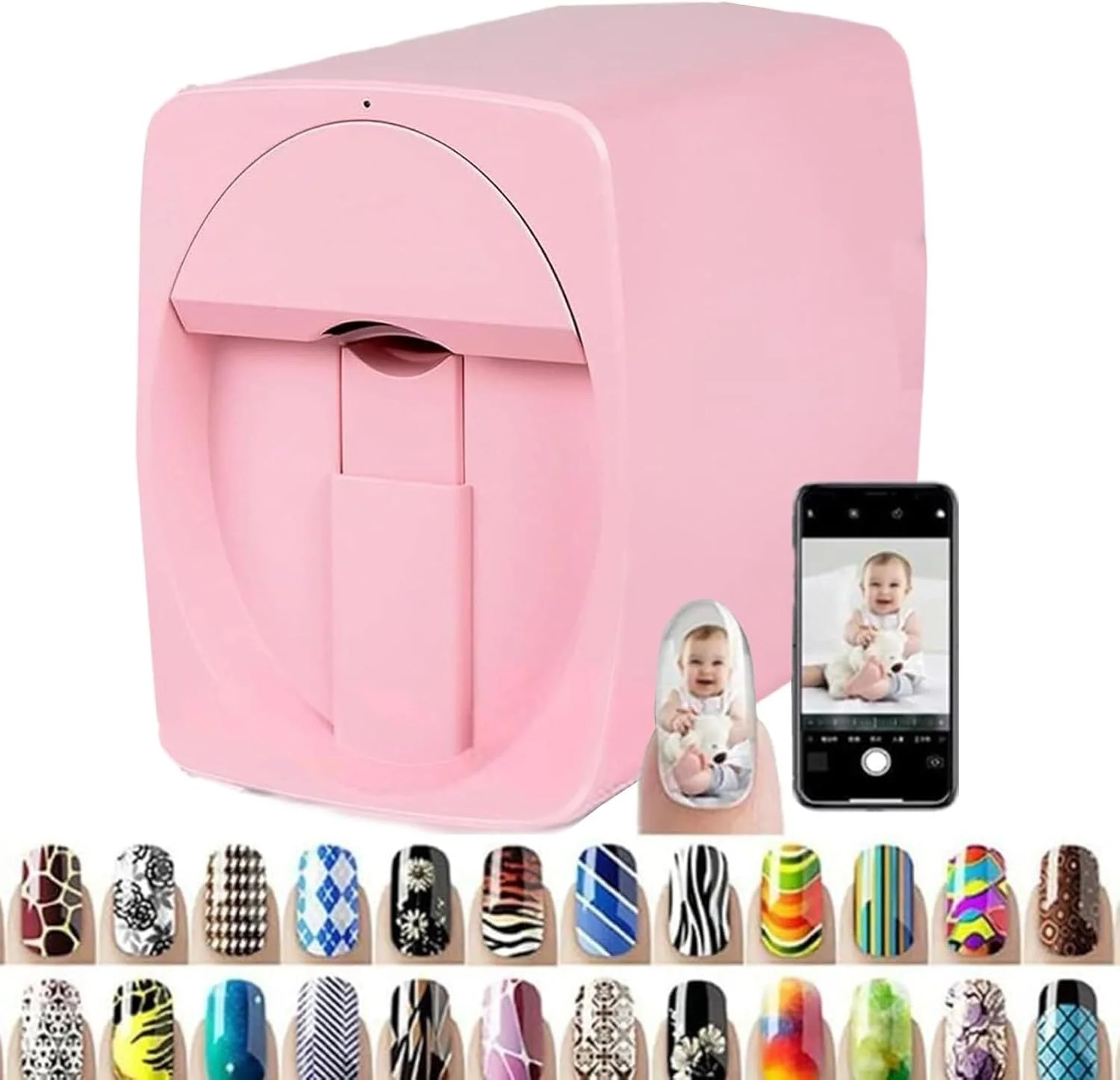 دستگاه چاپ طرح ناخن رومیزی، دستگاه طراحی ناخن، طراحی 30 ثانیه ای برای سالن های ناخن/علاقه مندان به ناخن، رُز