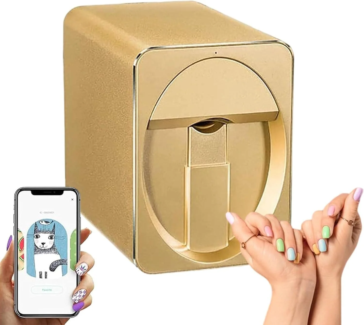 دستگاه طراحی ناخن، دستگاه چاپگر ناخن رومیزی DIY، چاپگر ناخن قابل حمل برای سالن های ناخن/علاقه مندان به ناخن، آبی روشن، لوتوس