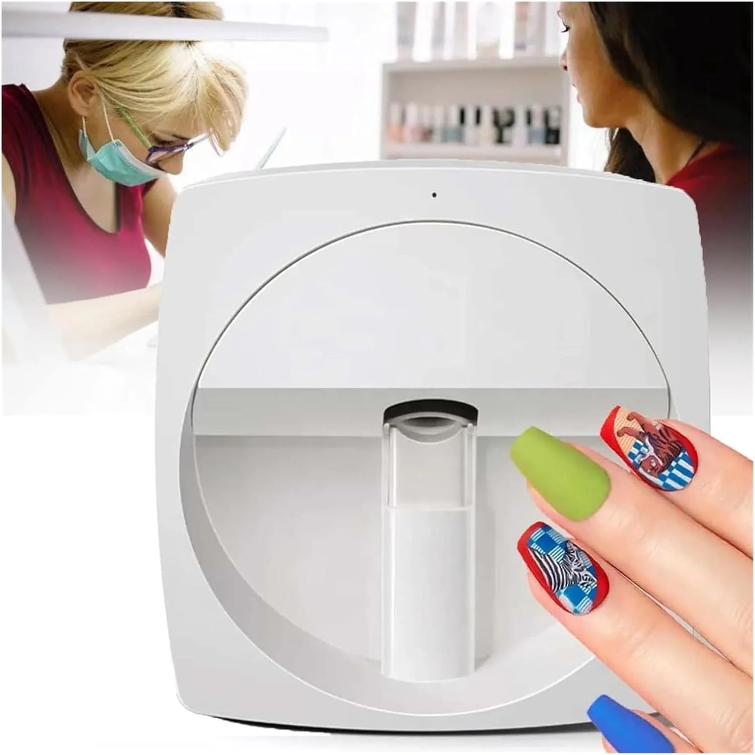 دستگاه چاپ ناخن هوشمند قابل حمل، دستگاه طراحی ناخن رومیزی، چاپ دیجیتال موبایل ناخن برای سالن ناخن