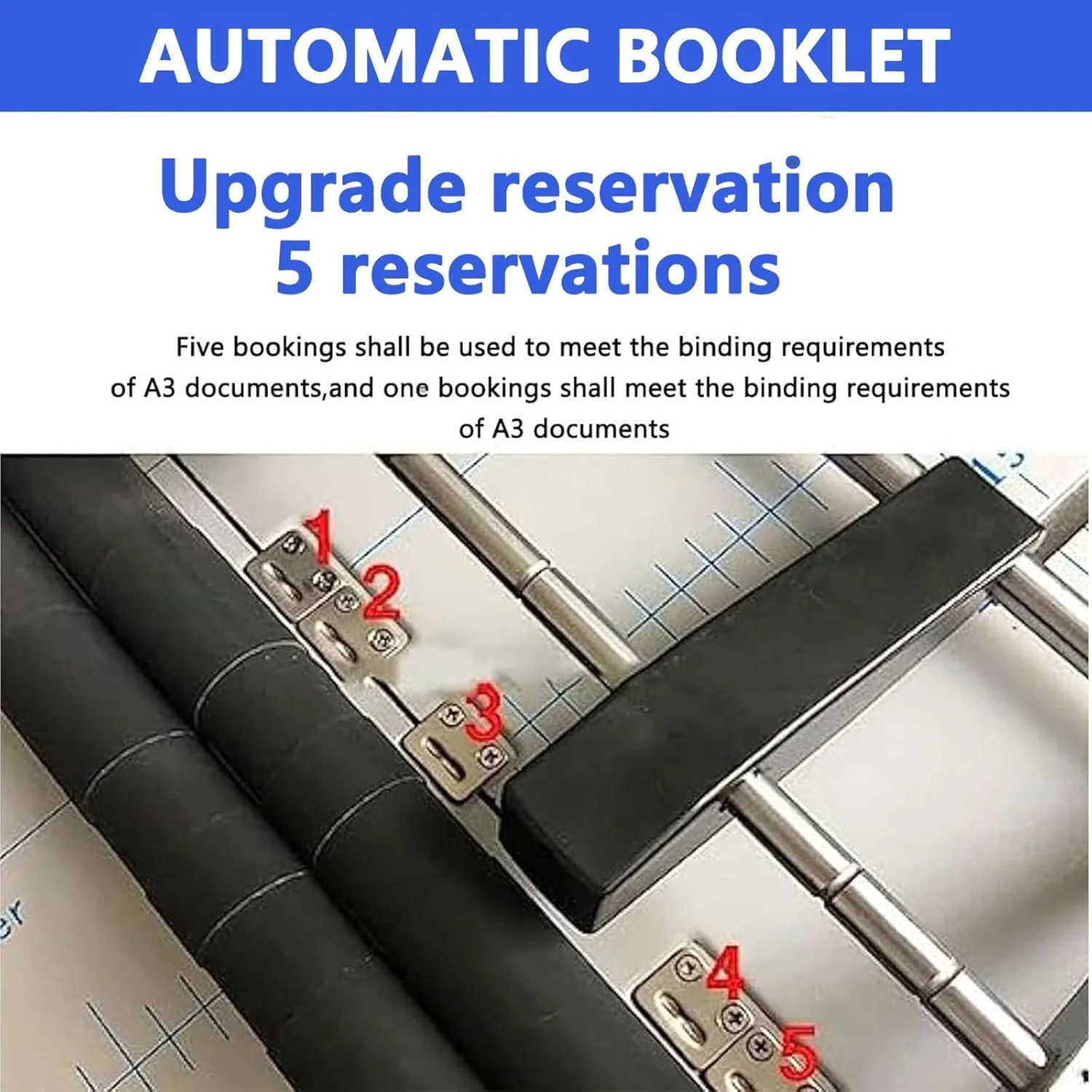 دستگاه صحافی منگنه ای، دستگاه منگنه زنی خودکار کتاب، دستگاه صحافی منگنه ای تخت A3 - 5 موقعیت میخ، برای دفتر و مدرسه