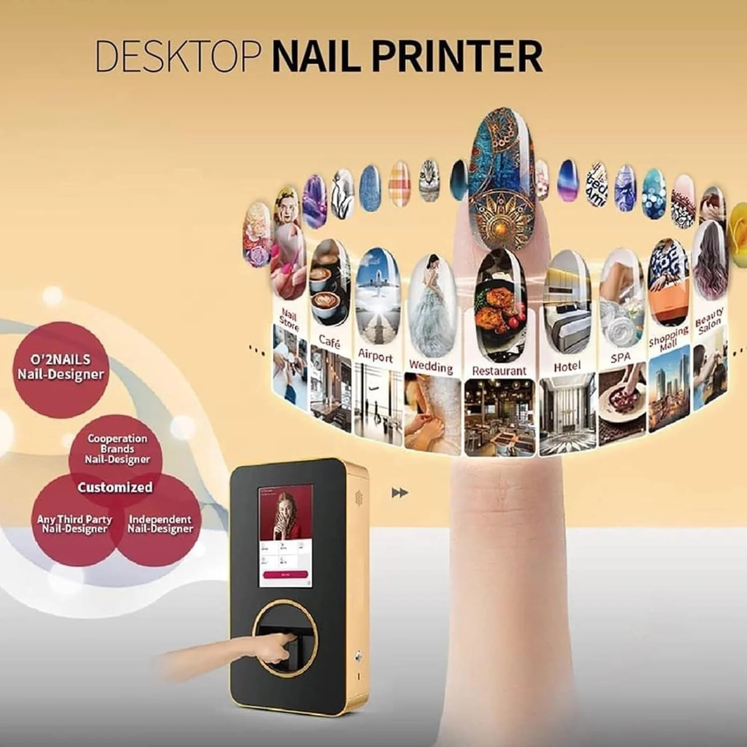 دستگاه چاپ ناخن رومیزی، دستگاه چاپ طرح ناخن، طرح های هنری ناخن منحصر به فرد را در خانه، مسافرت و مهمانی ها ایجاد کنید