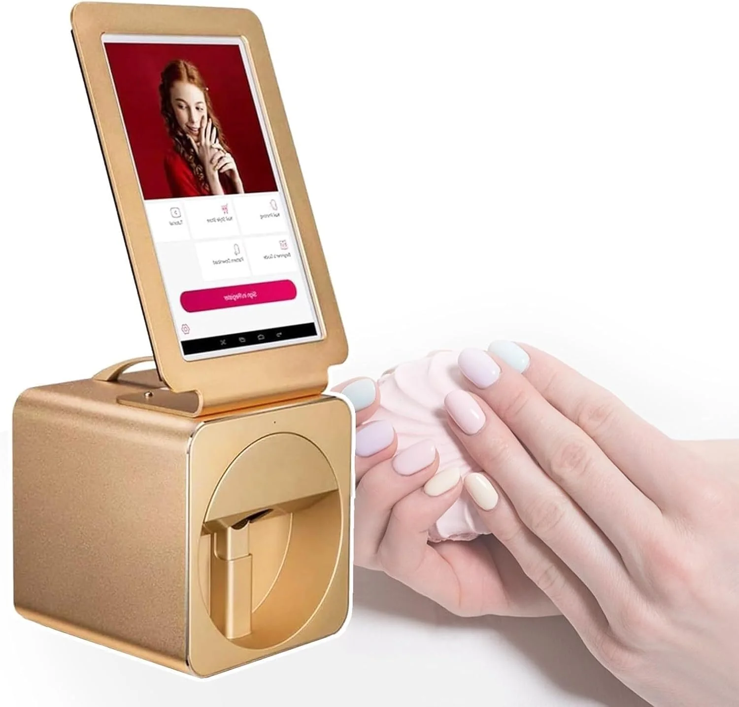 دستگاه چاپ طرح ناخن، چاپ با موقعیت یابی سریع، برای خلق طرح های هنری ناخن منحصر به فرد در خانه، مسافرت، مهمانی ها، دستگاه چاپ رومیزی طرح ناخن