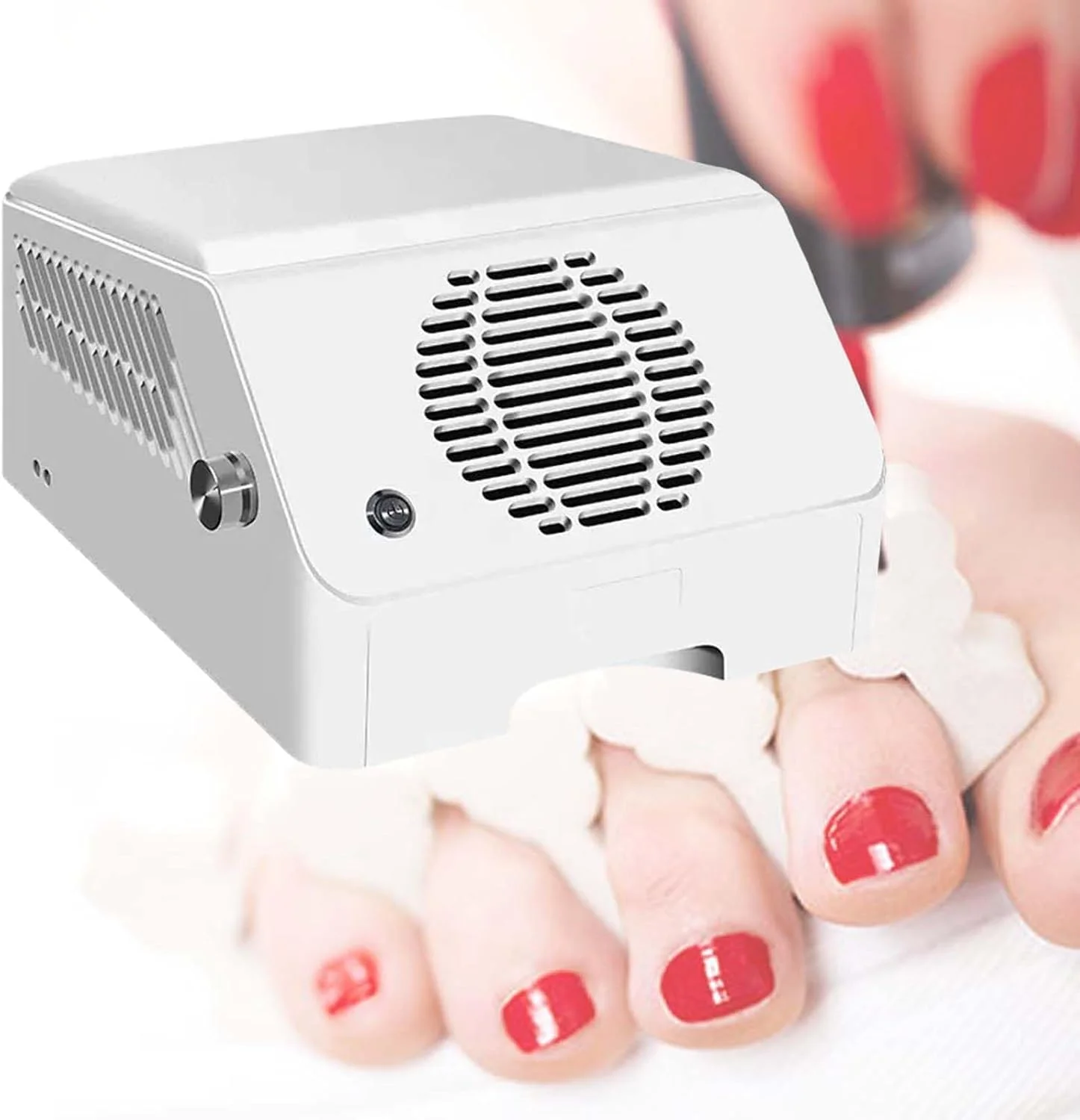 دستگاه مکنده گرد و غبار ناخن - جذب 360 درجه گرد و غبار، دستگاه جمع آوری گرد و غبار با صدای کم و بالشتک دست، سرعت باد قابل تنظیم، دکمه تنظیم 6 سرعته، با فیلتر قابل تعویض