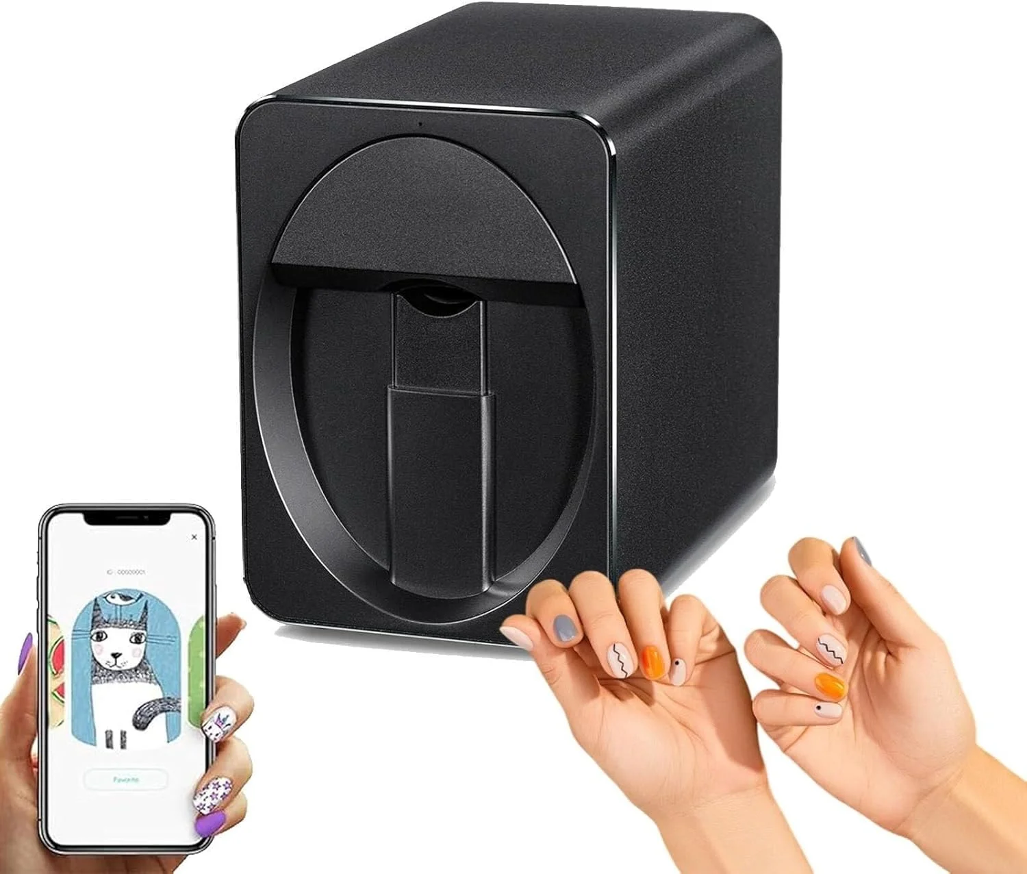 دستگاه چاپ طرح ناخن، دستگاه رومیزی طراحی ناخن، حمل آسان برای سفر/مهمانی/رویداد/فضای باز، مناسب برای استفاده خانگی و سالن های ناخن