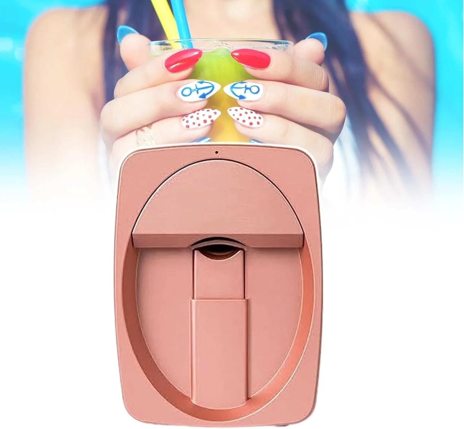 دستگاه چاپ ناخن سالن های آرایشی، دستگاه چند منظوره طراحی ناخن قابل حمل برای سالن های زیبایی، آرایشگاه ها، مراکز خرید، رزگلد، رزگلد