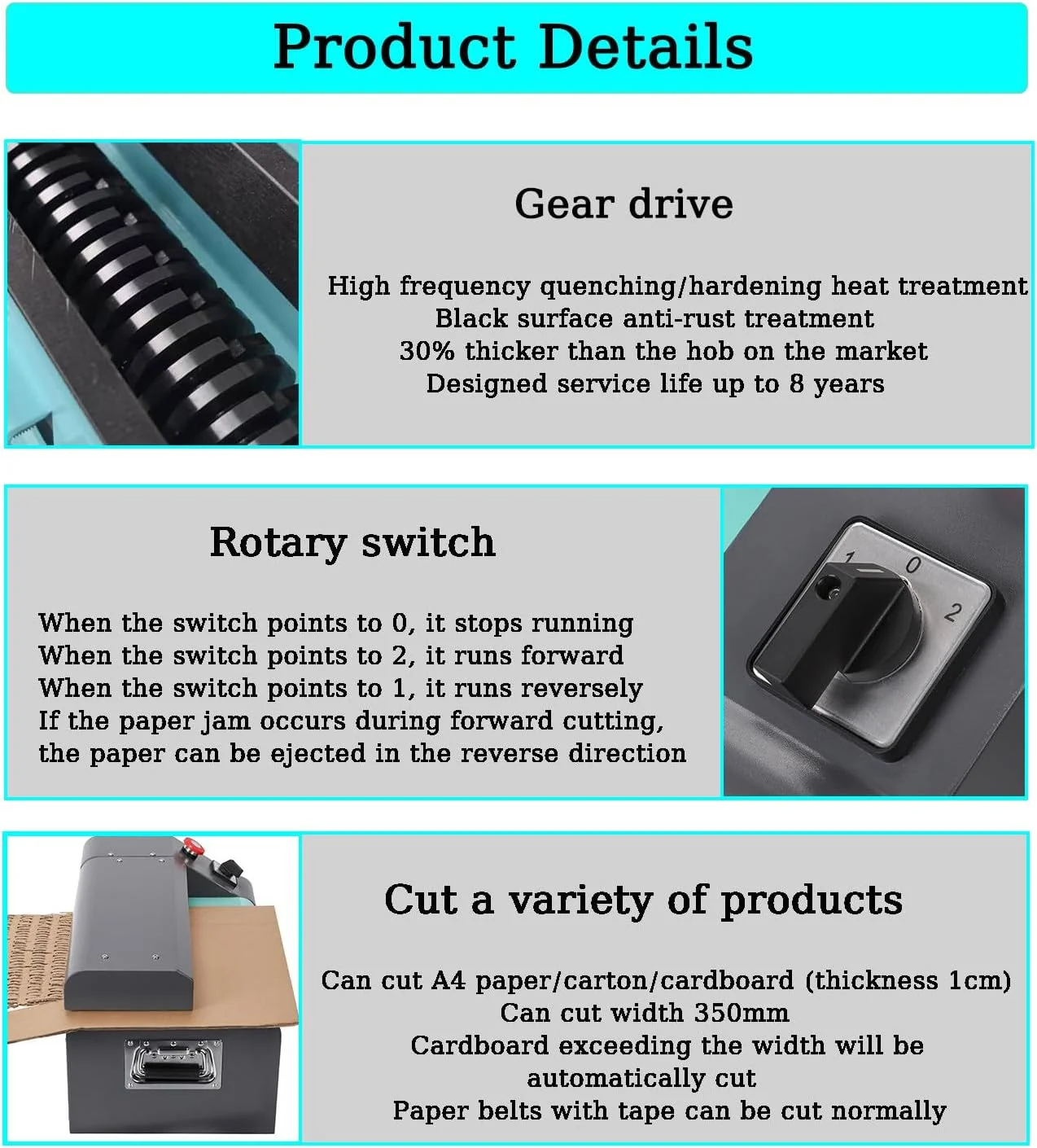 دستگاه خردکن مقوا، دستگاه برش و باز کننده کارتن، دستگاه خردکن توری مقوایی، حداکثر ضخامت برش 10 میلی متر، عرض برش 350 میلی متر، برای مواد بالشتک DIY