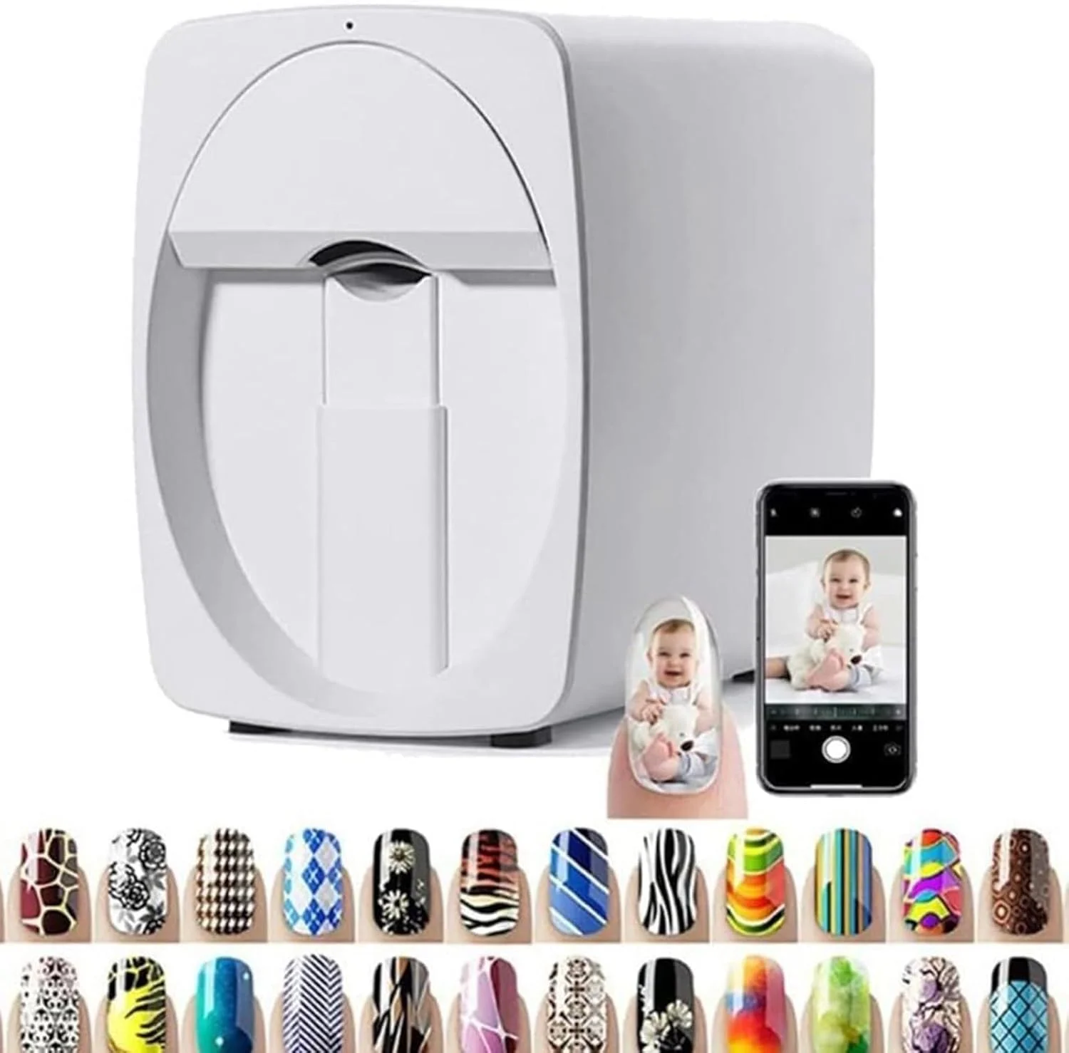 دستگاه چاپ ناخن، دستگاه چاپ طرح ناخن قابل حمل، دستگاه چاپ ناخن موبایل با بدنه فلزی، برای استفاده خانگی و سالن ناخن