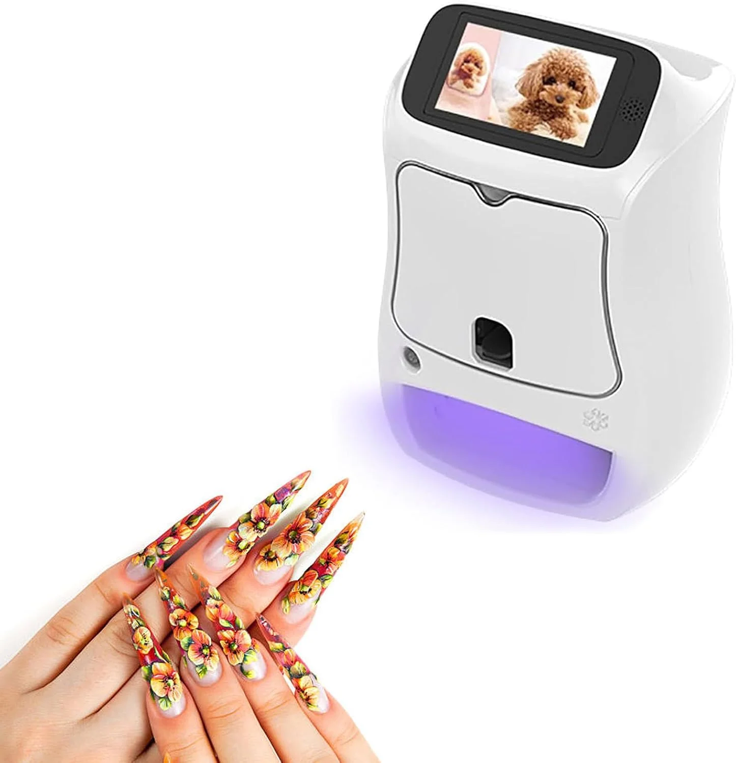 دستگاه چاپ طرح ناخن حرفه ای، دستگاه خشک کن ناخن سالن خانگی قابل حمل، دستگاه چاپ ناخن موبایل با صفحه لمسی سه بعدی، طراحی، چاپ و تزیین ناخن در 10 ثانیه