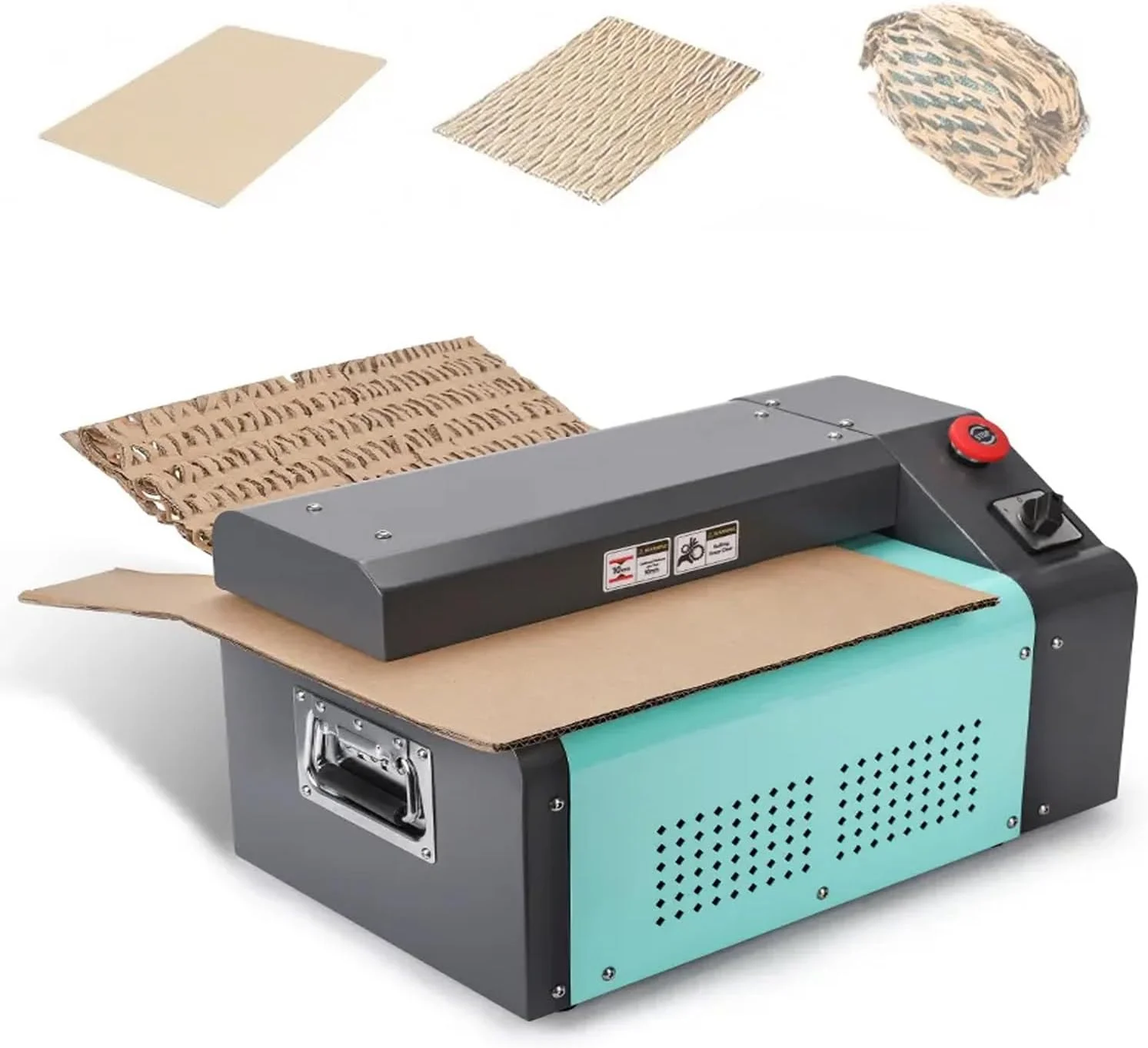 دستگاه برش کارتن، دستگاه خردکن کارتن، خردکن پرکننده مشبک مقوایی، عرض برش 350 میلی متر، مجهز به کشوی زباله، 5 متر در دقیقه، برای مواد بالشتک DIY
