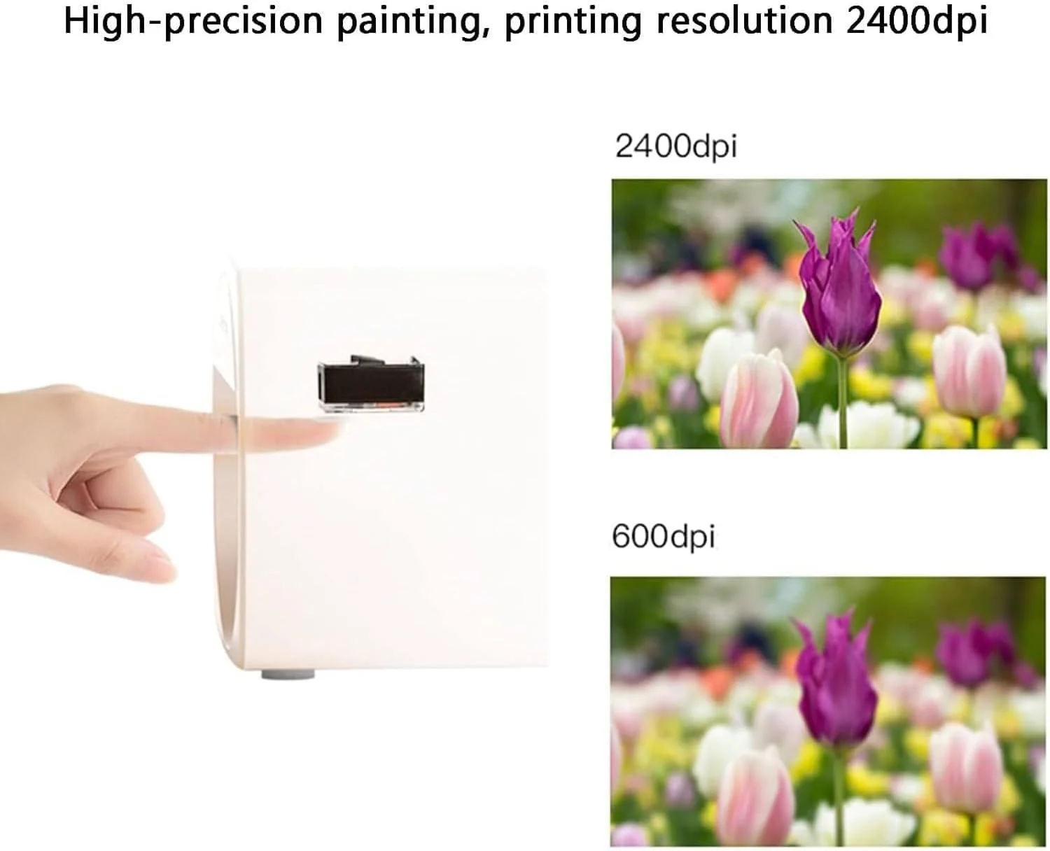 چاپگر هوشمند ناخن، چاپگر مینی ناخن موبایل با کیفیت بالا 2400Dpi، دستگاه چاپ هنر ناخن قابل حمل، چاپ حرفه ای هنر هوشمند DIY