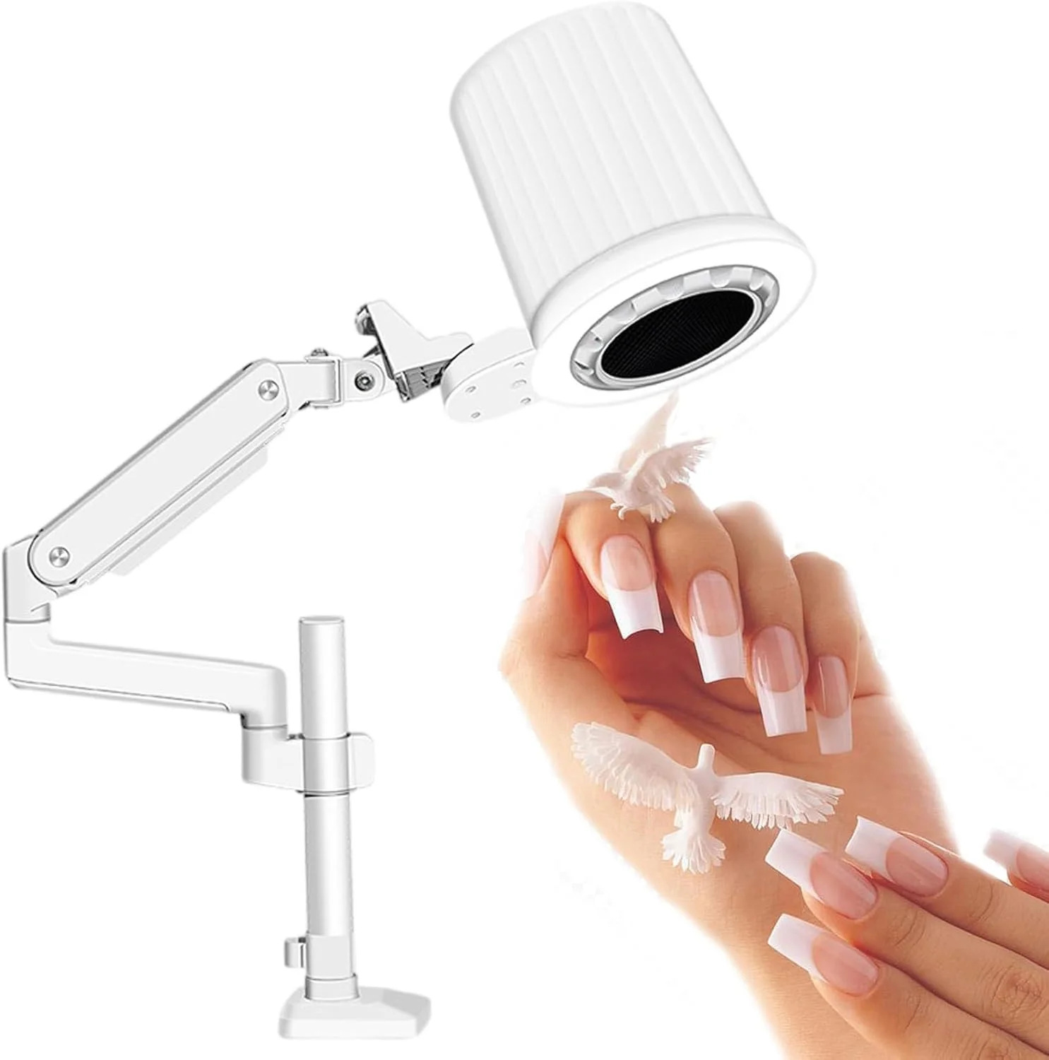 دستگاه جمع کننده گرد و غبار ناخن حرفه ای، مکنده قوی گرد و غبار ناخن، فیلتر با ظرفیت بالا، دستگاه LED، پاک کننده گرد و غبار ناخن، 1