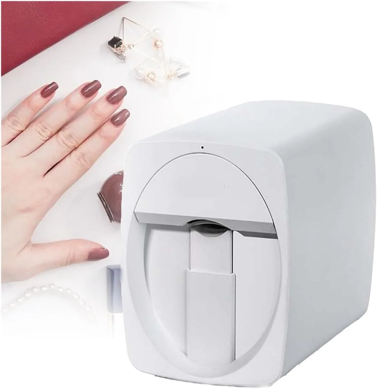 دستگاه چاپ ناخن دیجیتال موبایل، دستگاه چاپگر خودکار ناخن، ابزار نقاشی ناخن قابل حمل کوچک با کنترل برنامه موبایل مناسب برای سالن ناخن