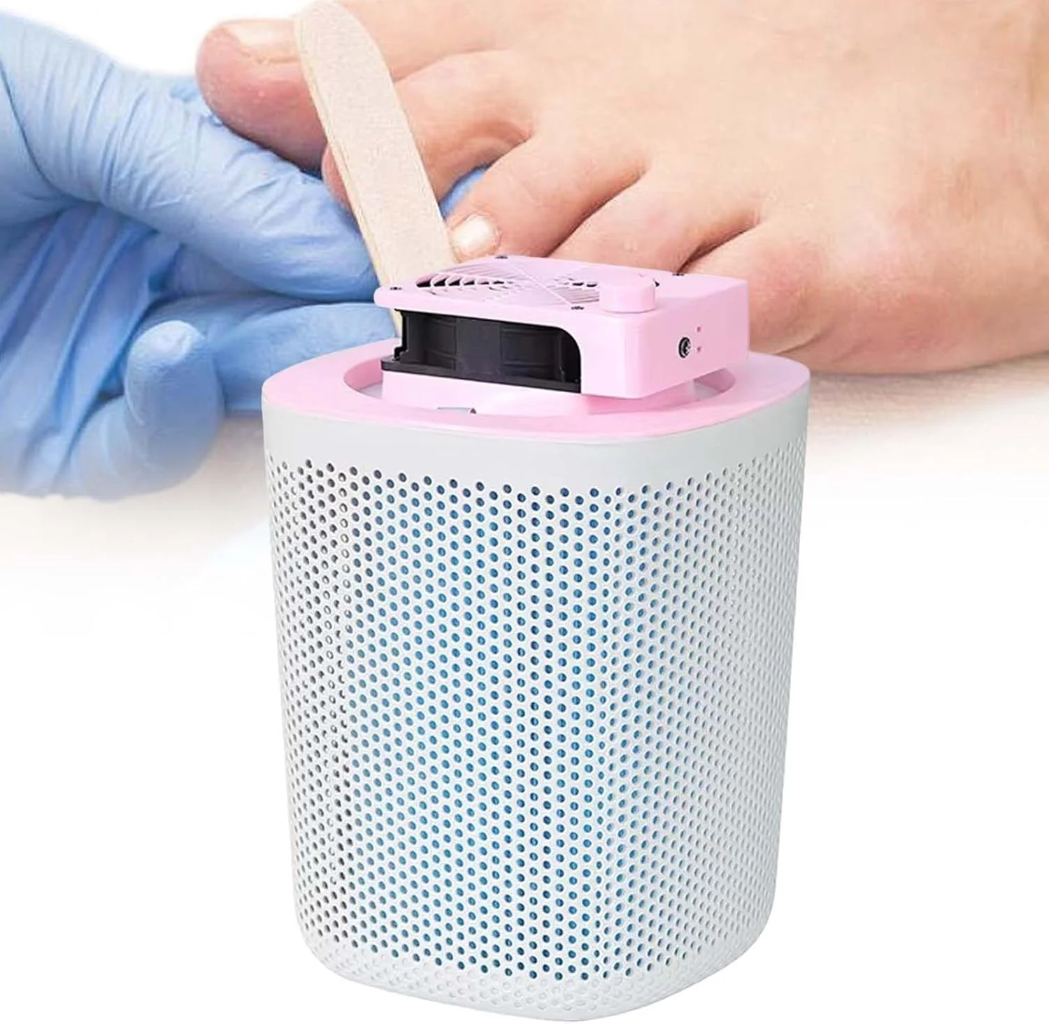 دستگاه مکنده گرد و غبار ناخن با سرعت قابل تنظیم، تجهیزات قدرتمند 40 واتی سالن ناخن با فیلتر، دستگاه مکش گرد و غبار برقی 3600 دور در دقیقه قابل جابجایی، برای مانیکور، سفید، صورتی، صورتی