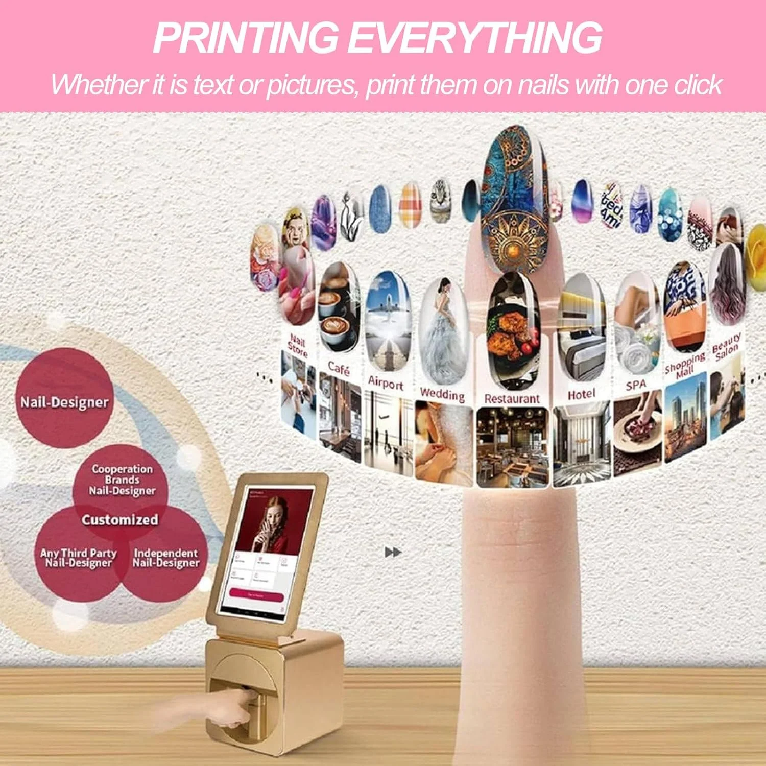 دستگاه خشک کن لاک ژل ناخن UV LED صورتی 72 وات - مدل F4 حرفه ای با 36 لامپ LED، سنسور هوشمند و 4 تنظیمات تایمر برای استفاده در سالن و منزل