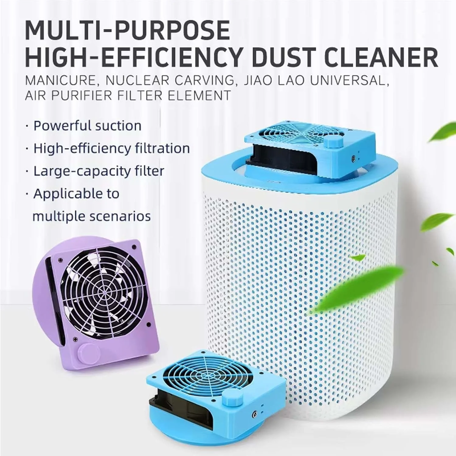 دستگاه مکنده گرد و غبار ناخن با سرعت قابل تنظیم، تجهیزات قدرتمند 40 واتی سالن ناخن با فیلتر، دستگاه مکش گرد و غبار برقی 3600 دور در دقیقه قابل جابجایی، برای مانیکور، سفید، صورتی، صورتی