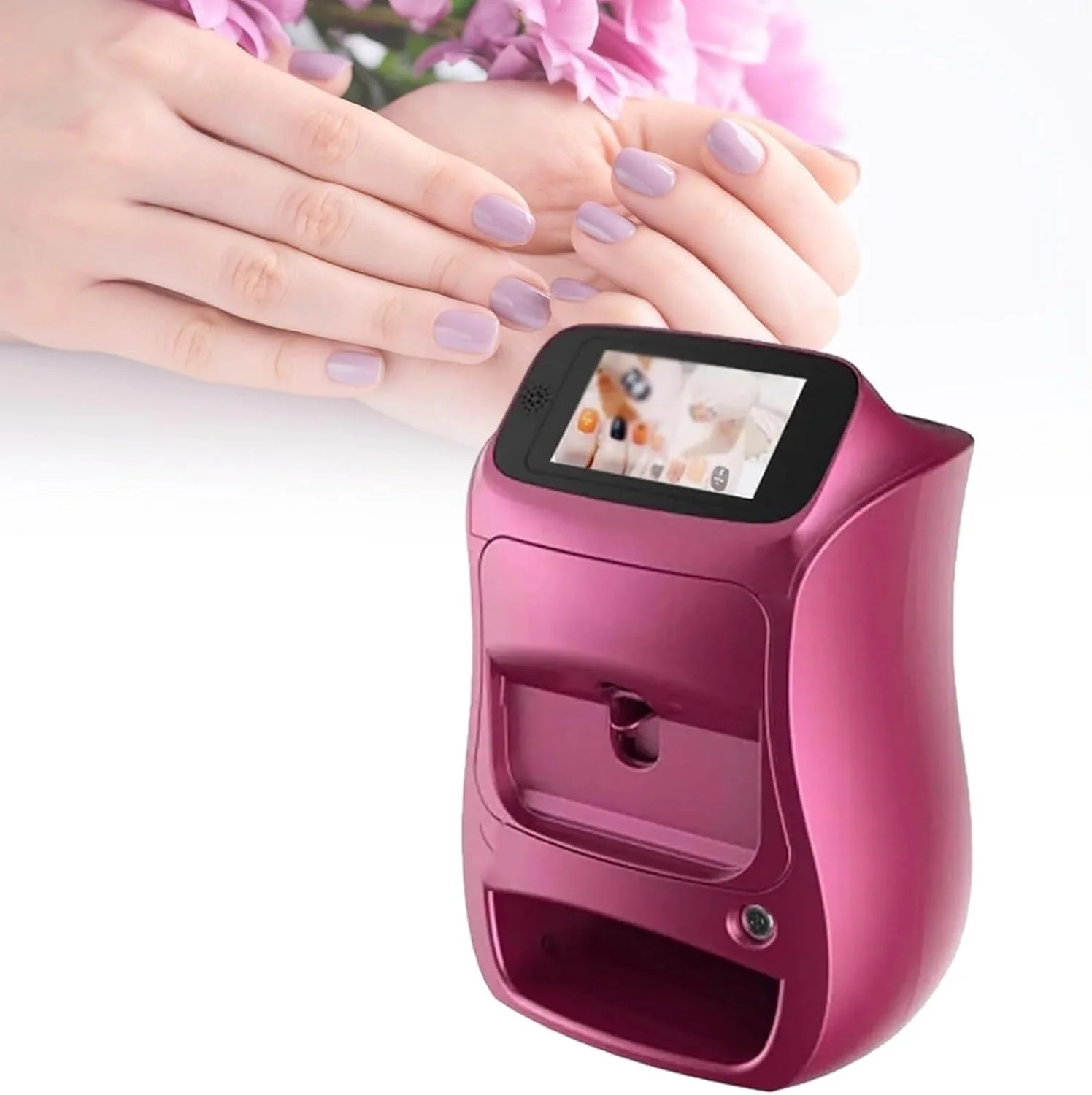 دستگاه طراحی ناخن خانگی رومیزی، دستگاه فناوری ناخن، ابزار طراحی ناخن با صفحه نمایش، با قابلیت چاپ