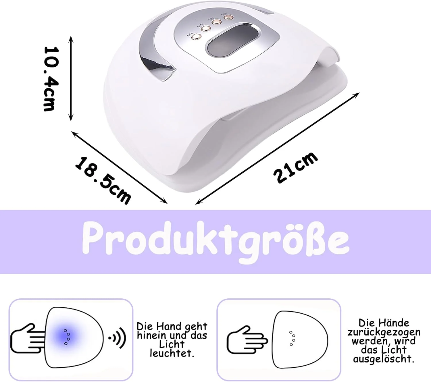 لامپ ناخن UV 380 وات، دارای 4 تایمر و نمایشگر LCD، لامپ UV ژل ناخن، 81 مهره لامپ، خشک کن سریع ناخن با حسگر خودکار، مناسب برای همه لامپ های ناخن، برای مانیکور، منزل و سالن