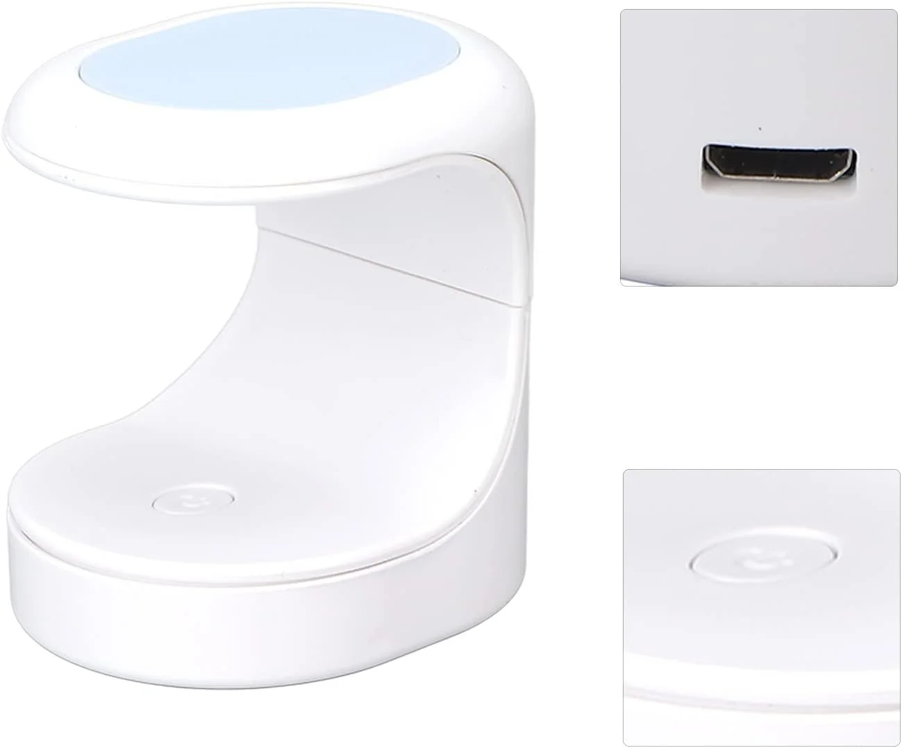 دستگاه خشک کن ناخن ال ای دی یو وی کوچک Elprico، لامپ خشک کن ناخن 16 واتی یو وی/ال ای دی برای لاک ژل و ابزار هنری پلی ژل، تک انگشتی، 60 ثانیه