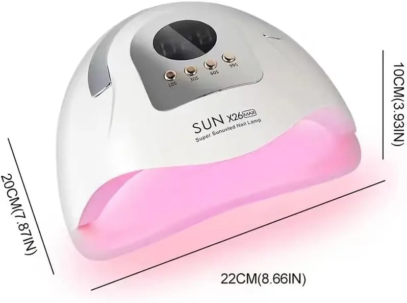 دستگاه خشک کن لاک ناخن UV LED اوسیا 150 وات، دستگاه خشک کن لاک ژل، چراغ ناخن ژلی با 45 مهره نوری، چراغ LED ناخن برای ناخن های ژلی با سنسور اتوماتیک و 4 تایمر