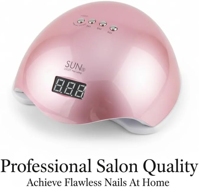 دستگاه خشک کن لاک ناخن LED UV مدل SAJ9440 -SUN-5 48W با سنسور مادون قرمز، تنظیم زمان و نمایشگر LCD (سفید)