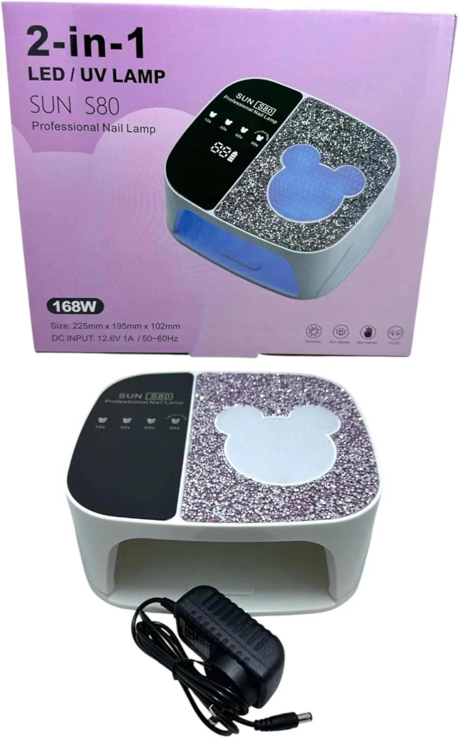 دستگاه خشک کن لاک ناخن LED/UV 160 وات، خشک کن حرفه ای ژل ناخن 2 در 1 با صفحه نمایش LCD، چراغ خشک کننده برقی ناخن برای لاک ژل و مانیکور در خانه یا سالن دستگاه خشک کن لاک ناخن LED/UV 160 وات، خشک کن حرفه ای ژل ناخن 2 در 1 با صفحه نمایش LCD، چراغ خشک کننده برقی ناخن برای لاک ژل و مانیکور در خانه یا سالن